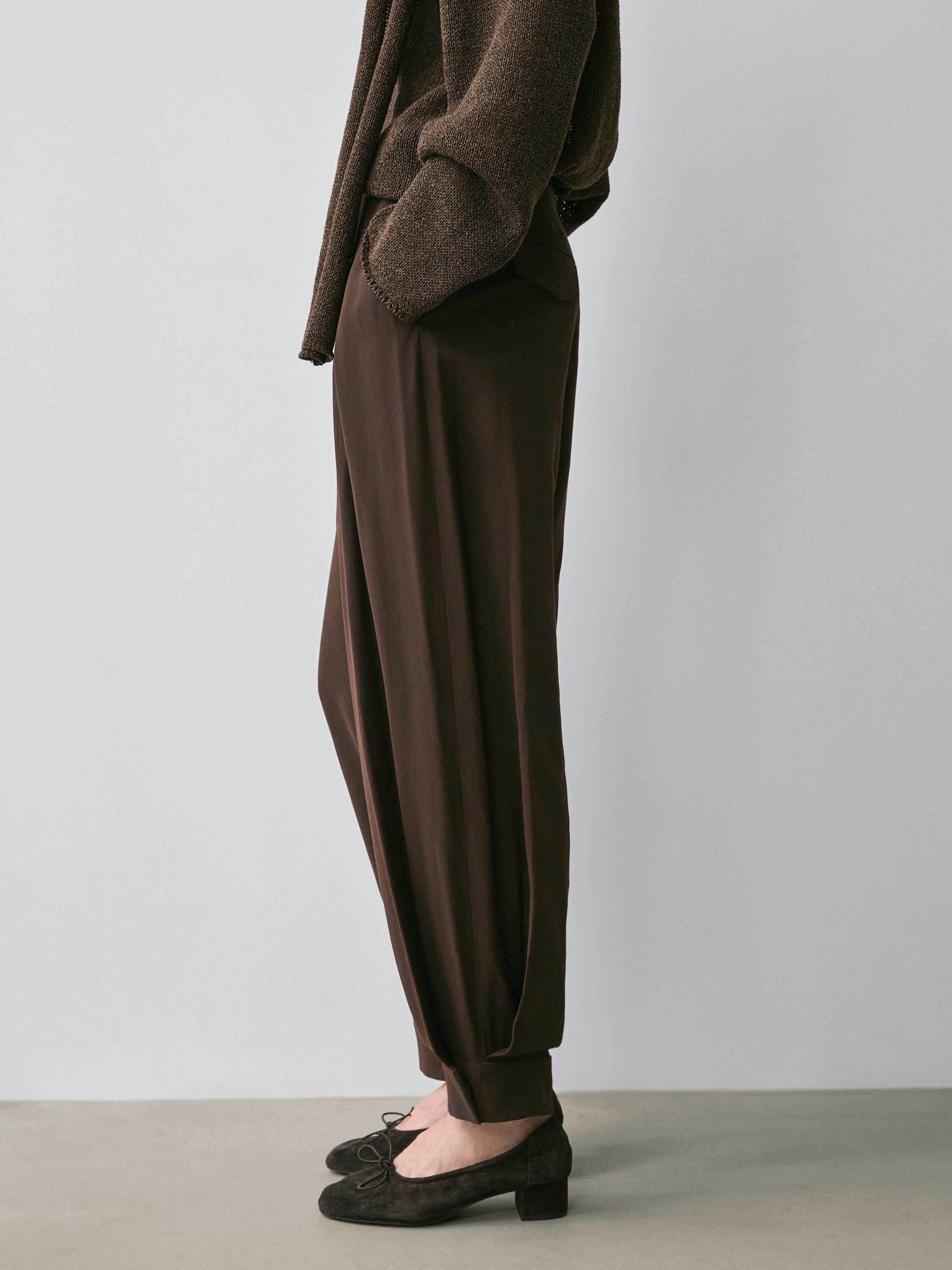 Darted sarouel trousers — BROWN