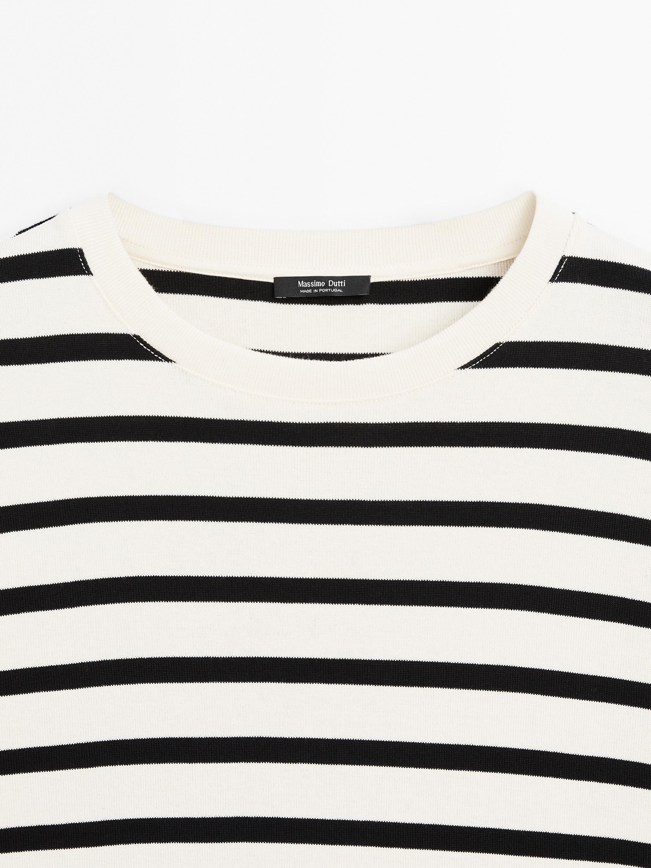 Striped 100% cotton T-shirt