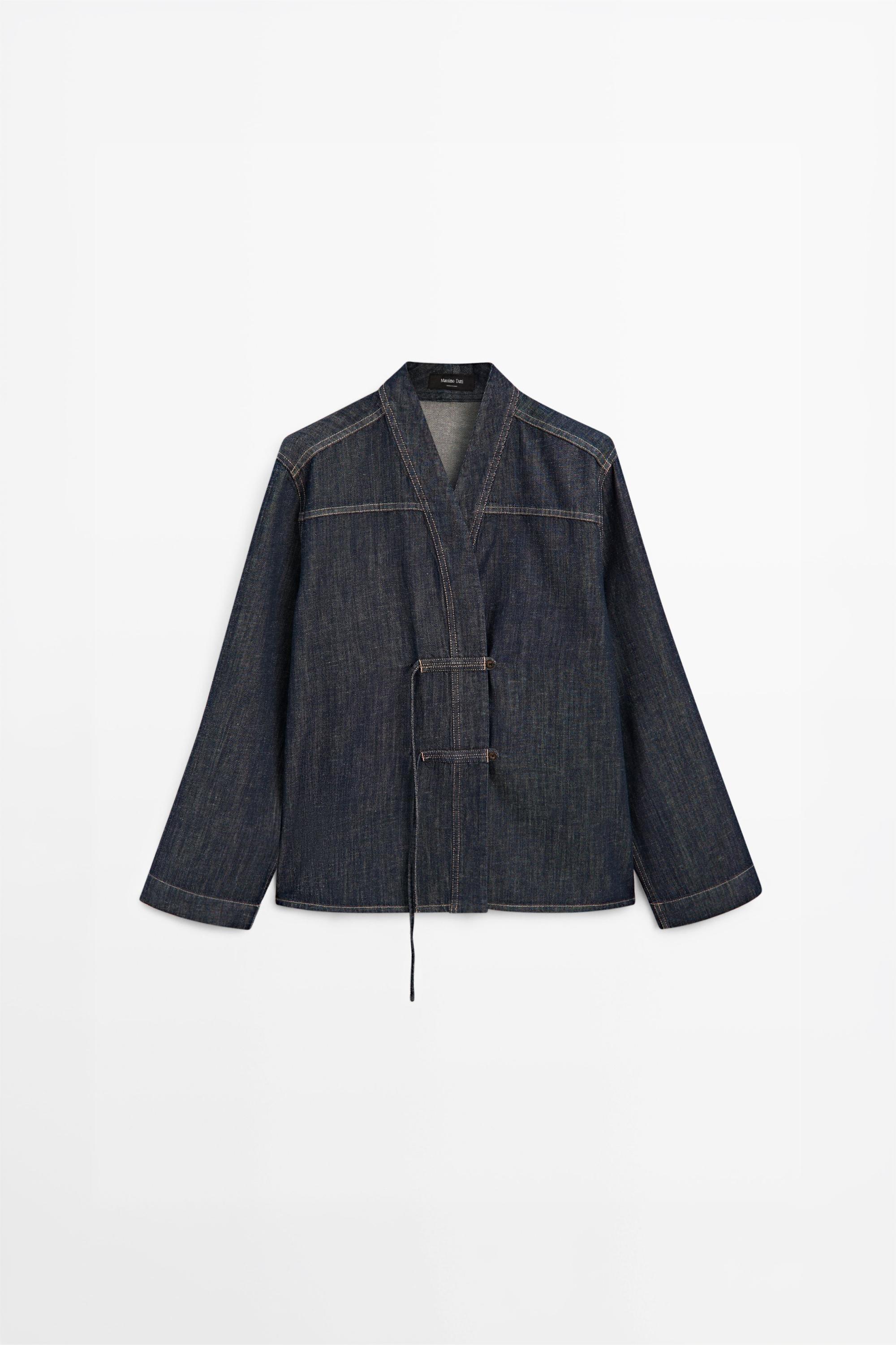 Total look denim overshirt — DARK BLUE