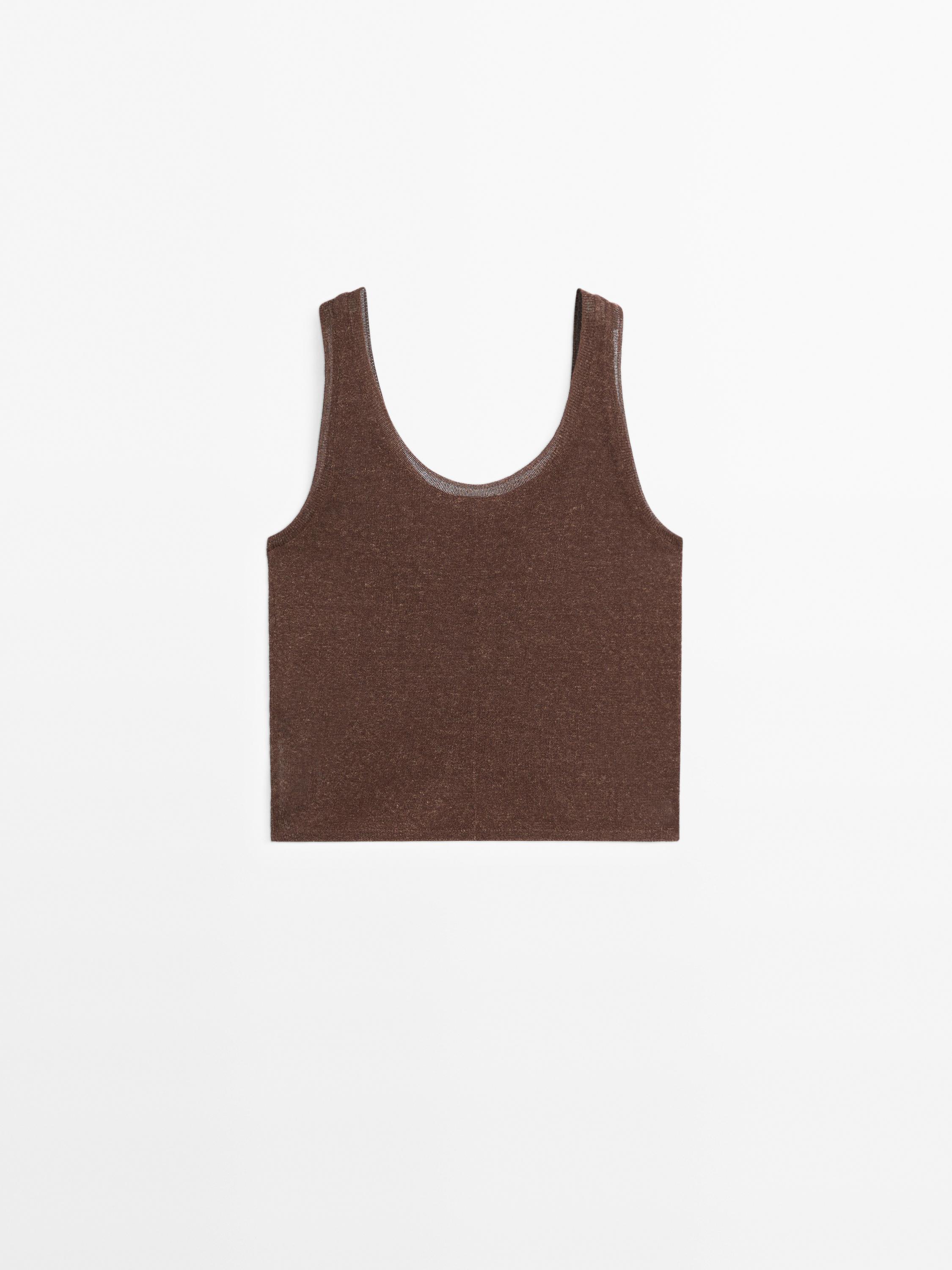Strappy fine knit top