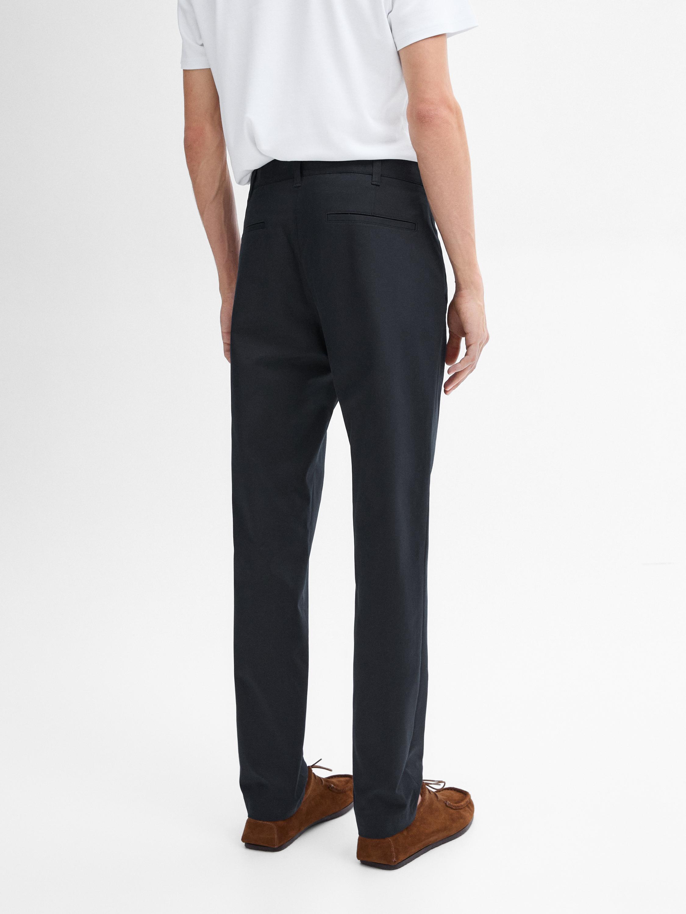 Cotton blend slim fit trousers