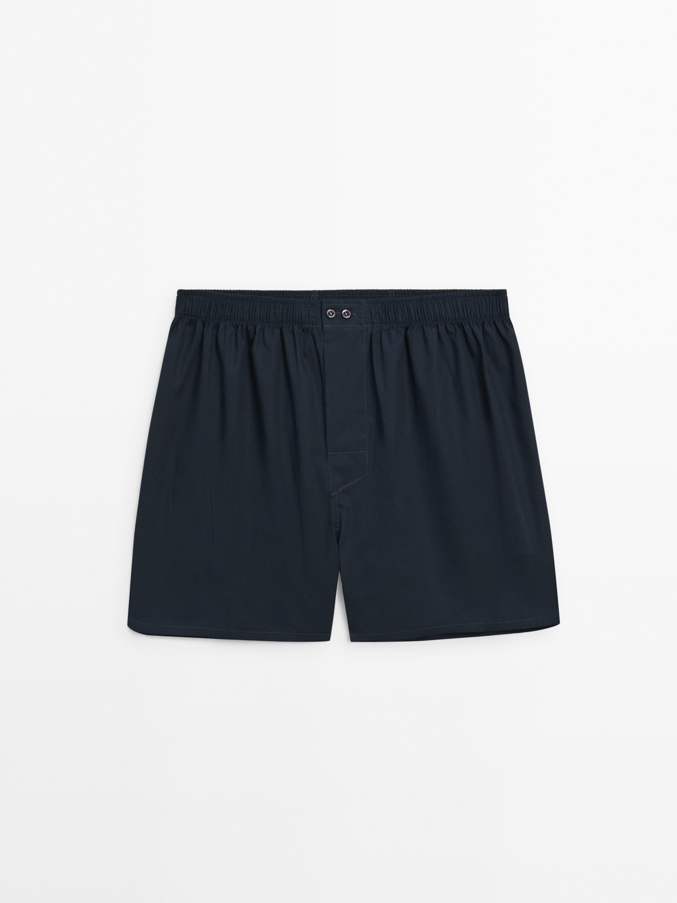 Navy blue poplin boxers