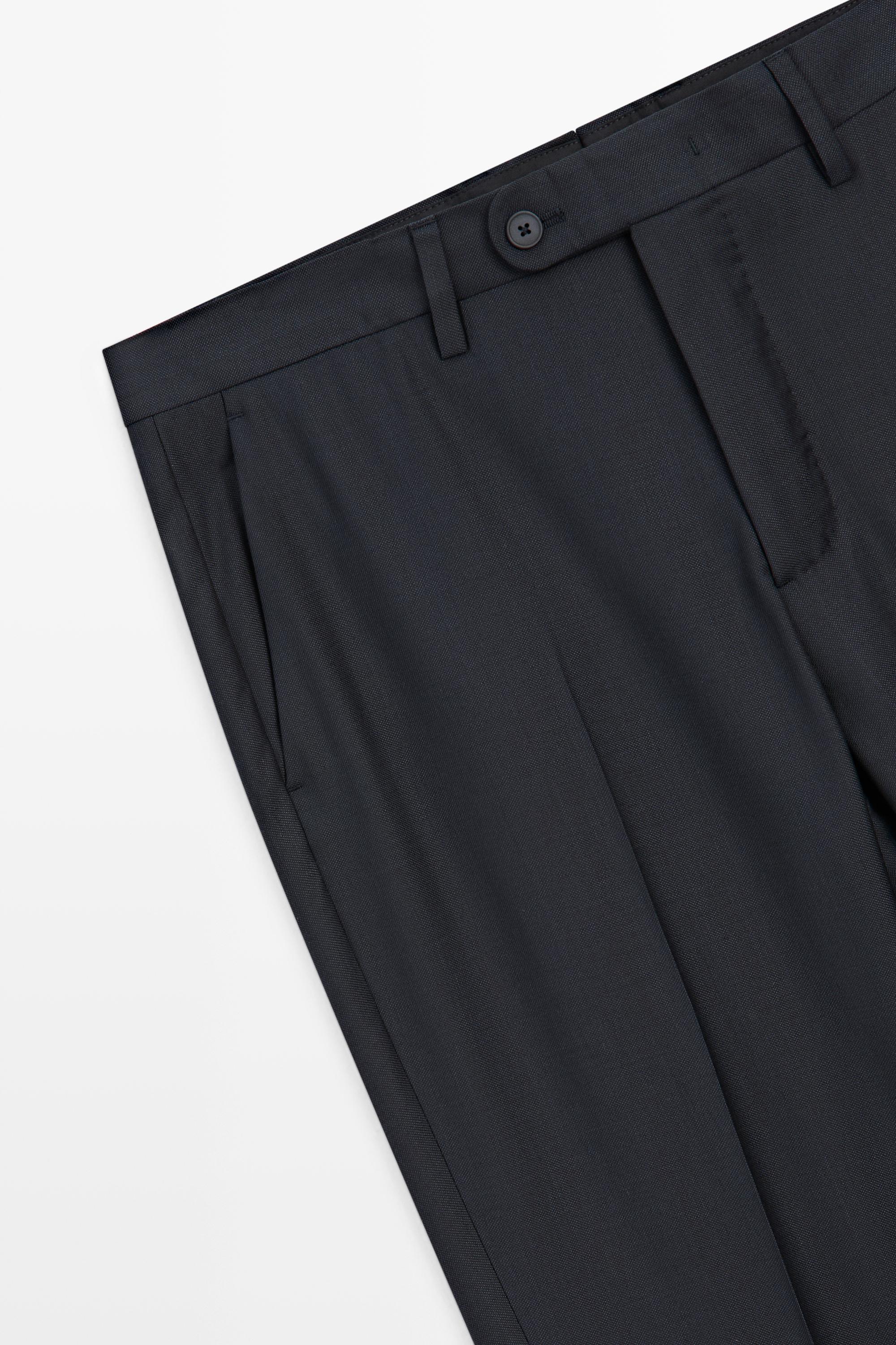 100% wool suit trousers — NAVY BLUE