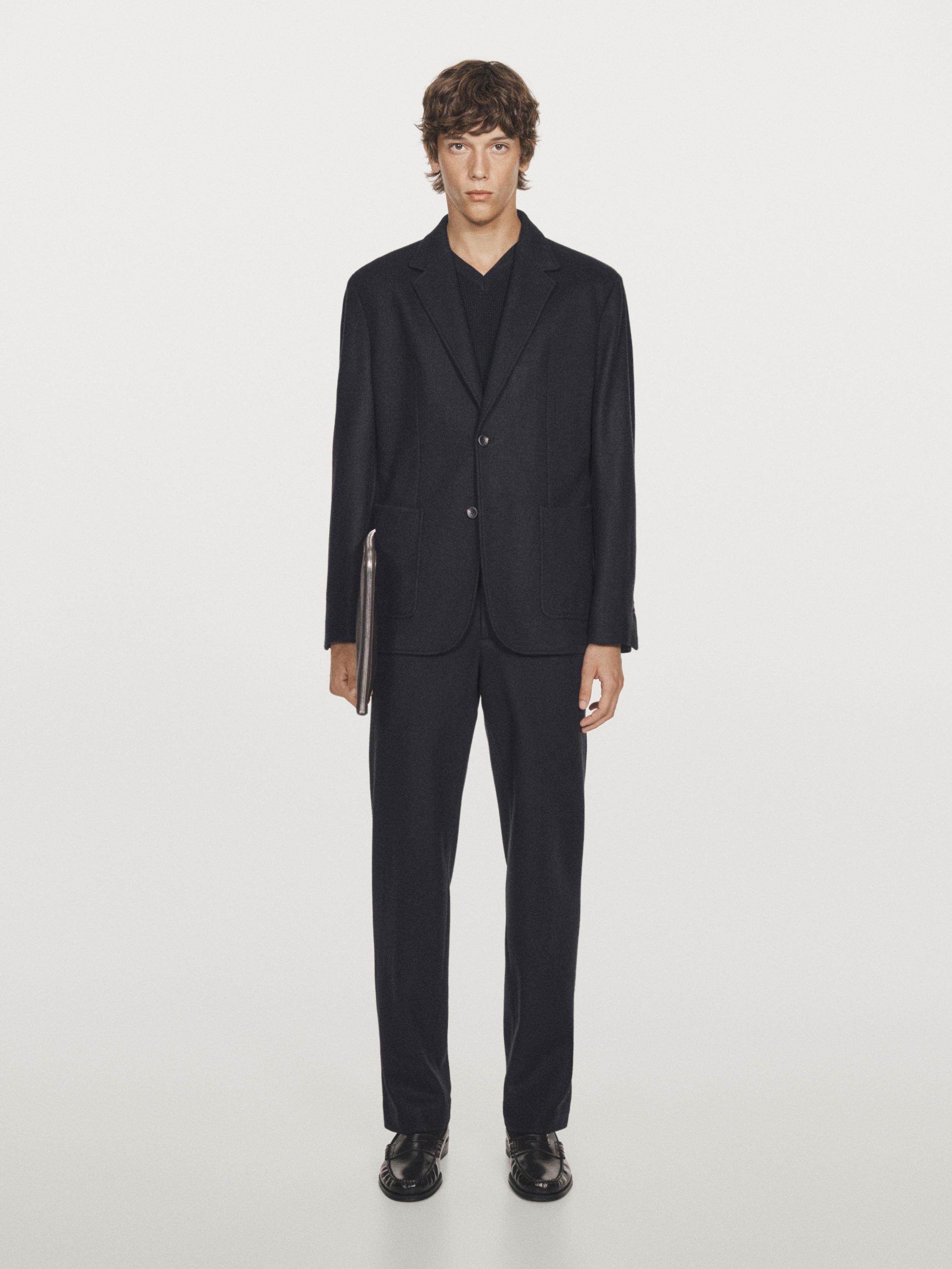 Wool blend suit blazer