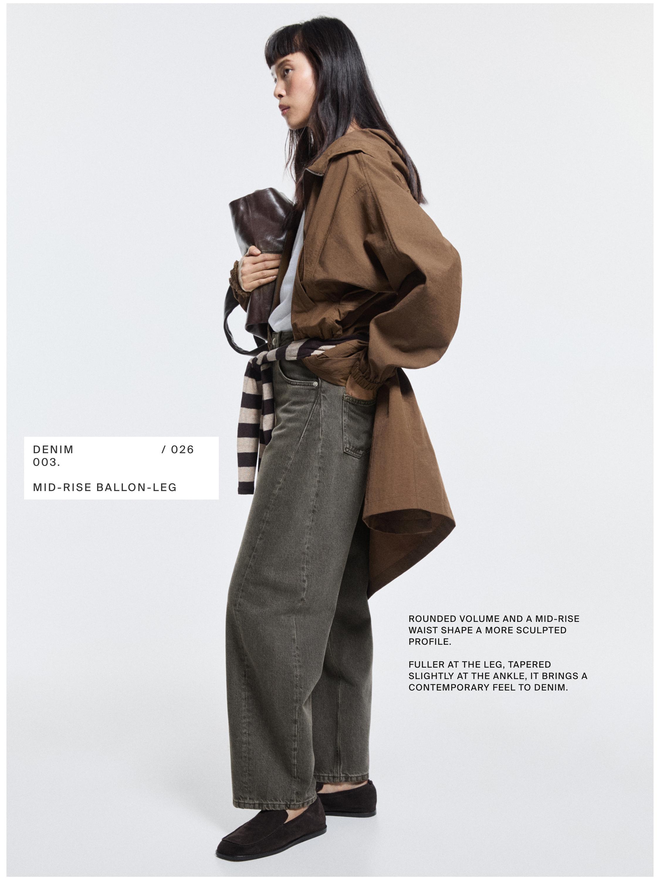Mid-rise balloon fit jeans — NATURAL GREY