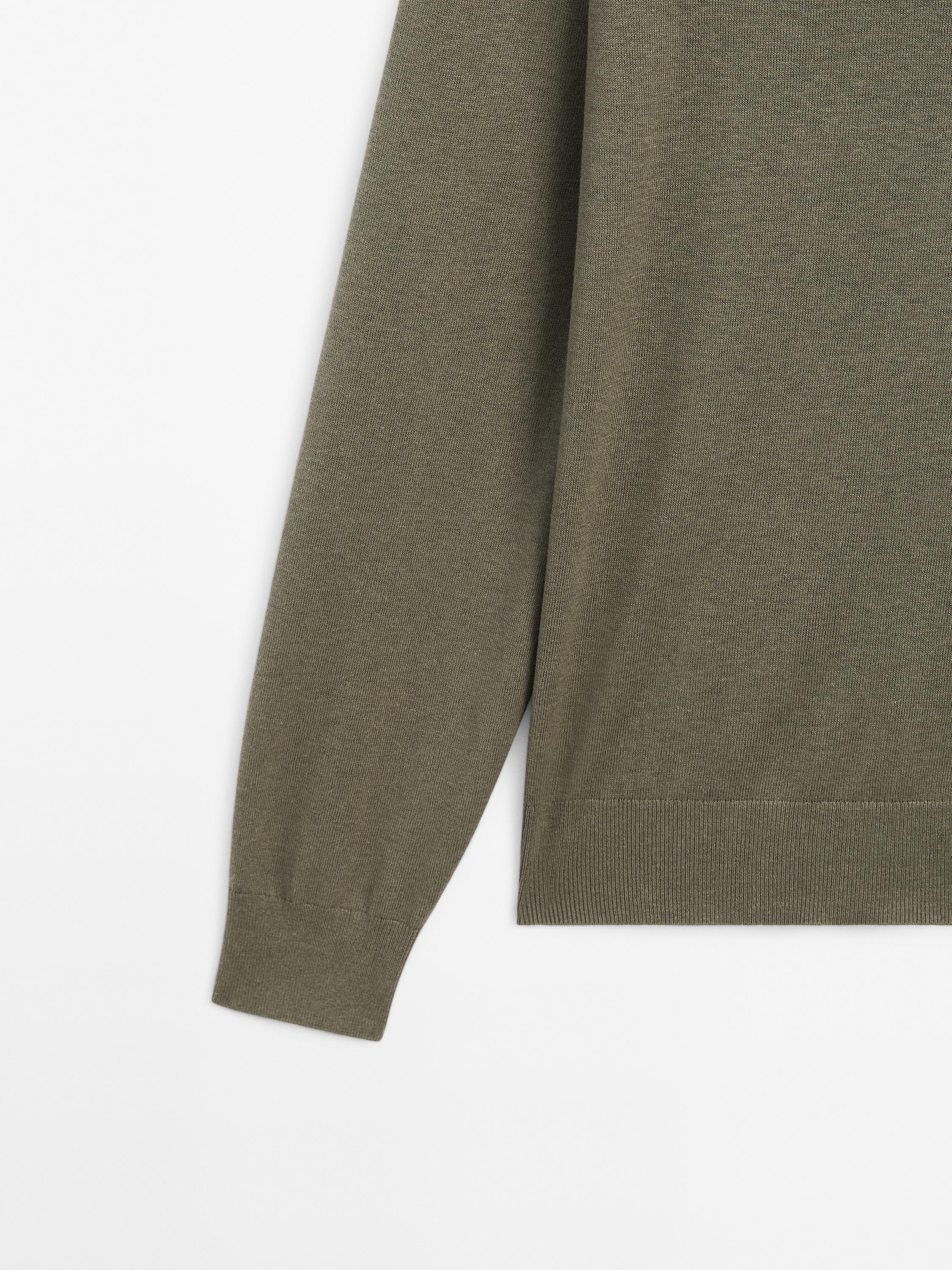 Cotton blend knit sweater