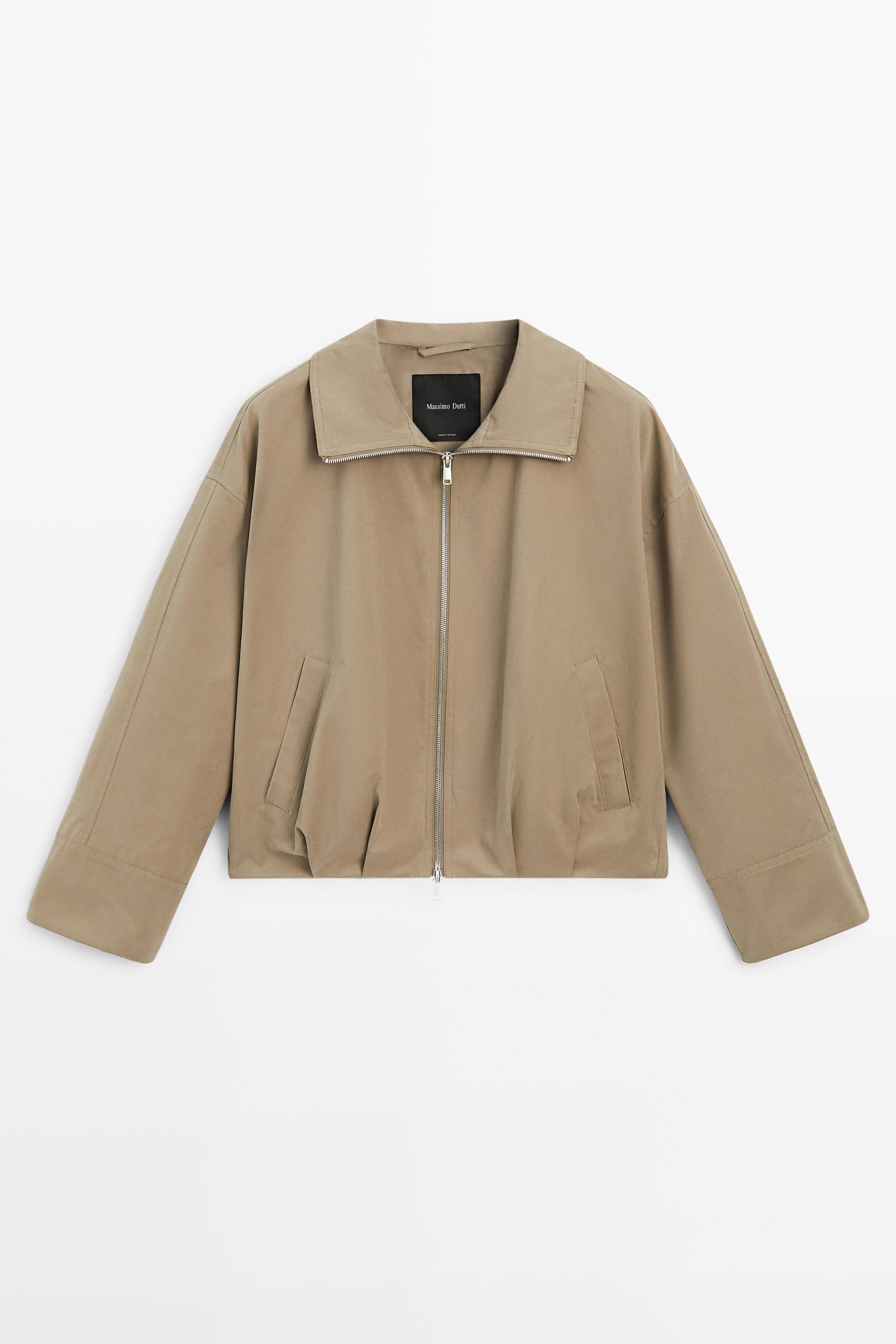 Cotton blend bomber jacket