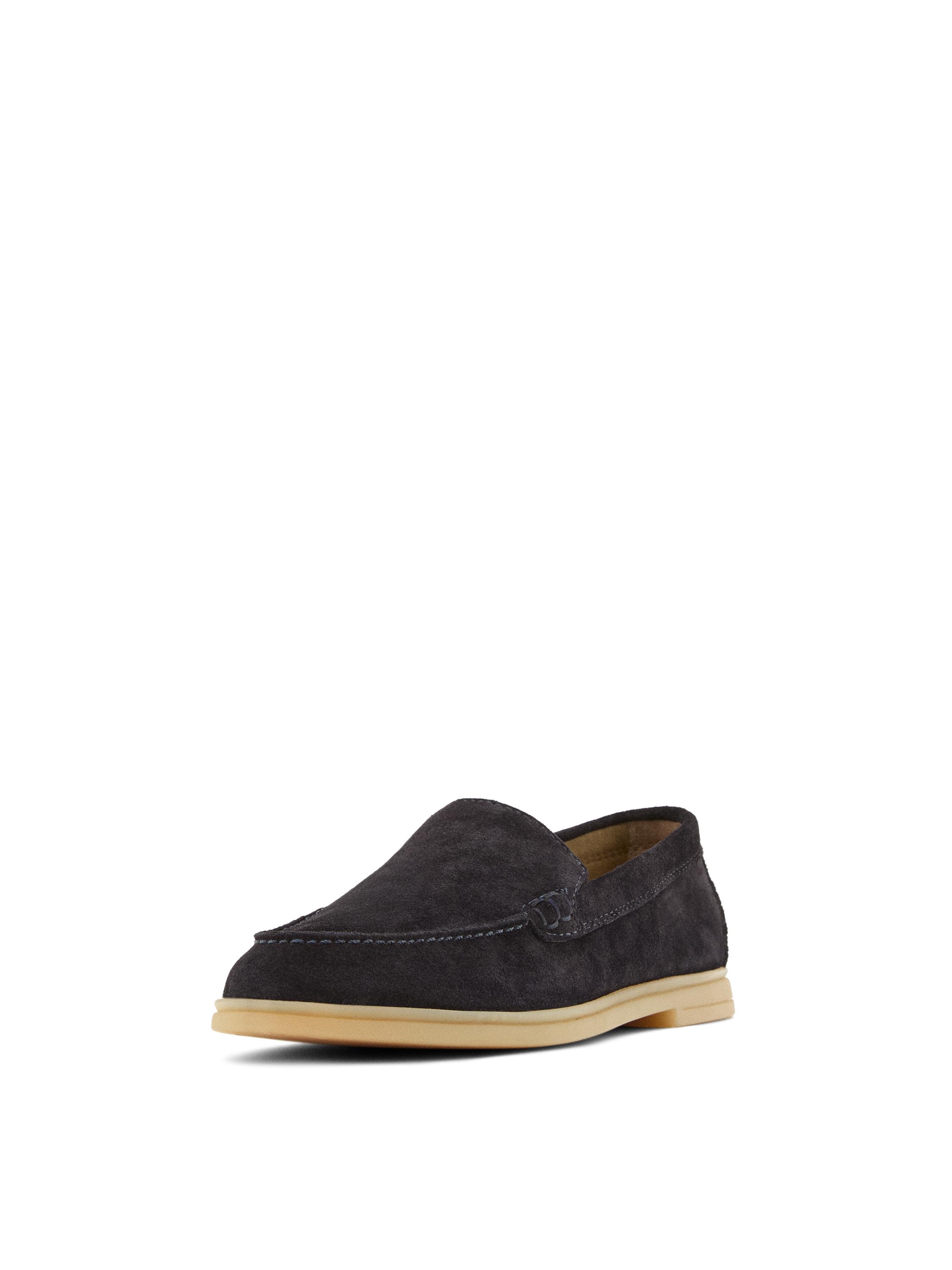 Split leather loafers — BLUE