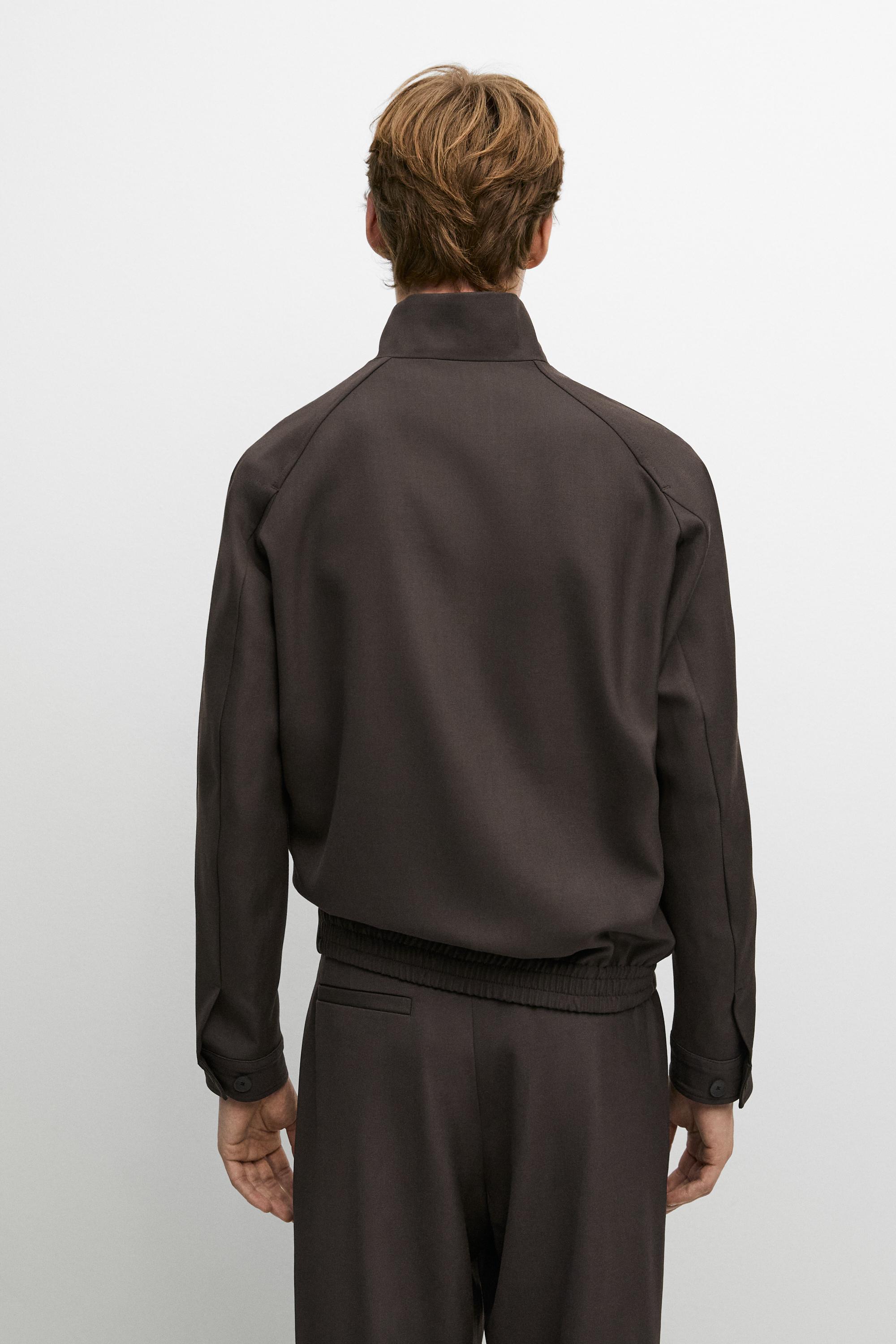 100% cool wool total look jacket — BROWN