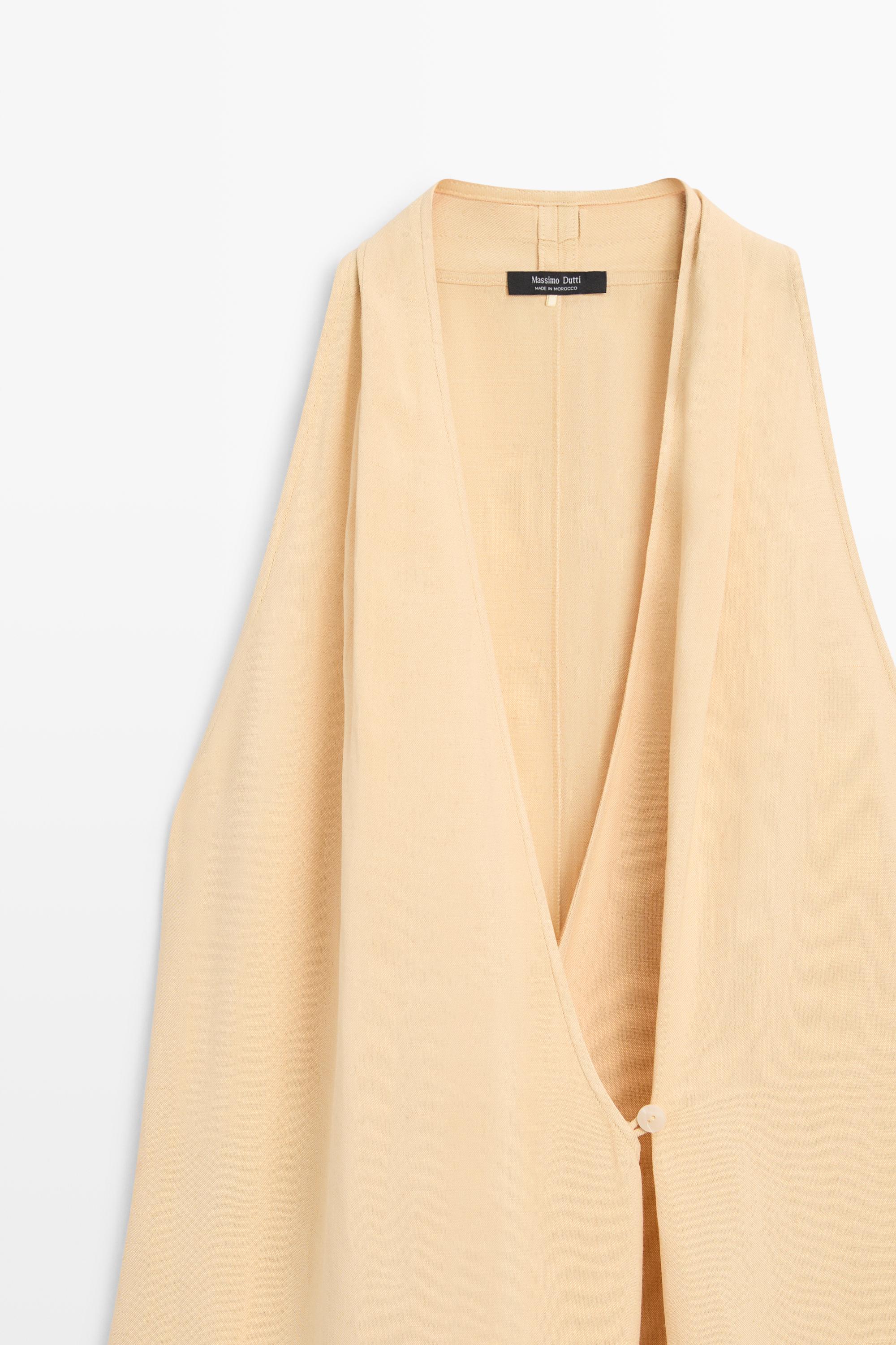 Midi dress with button detail — PALE YELLOW