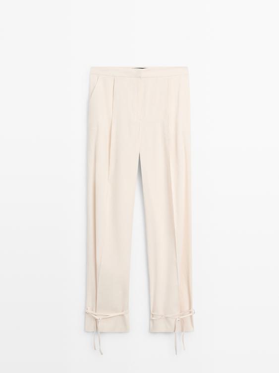 Dökümlü barrel fit pantolon