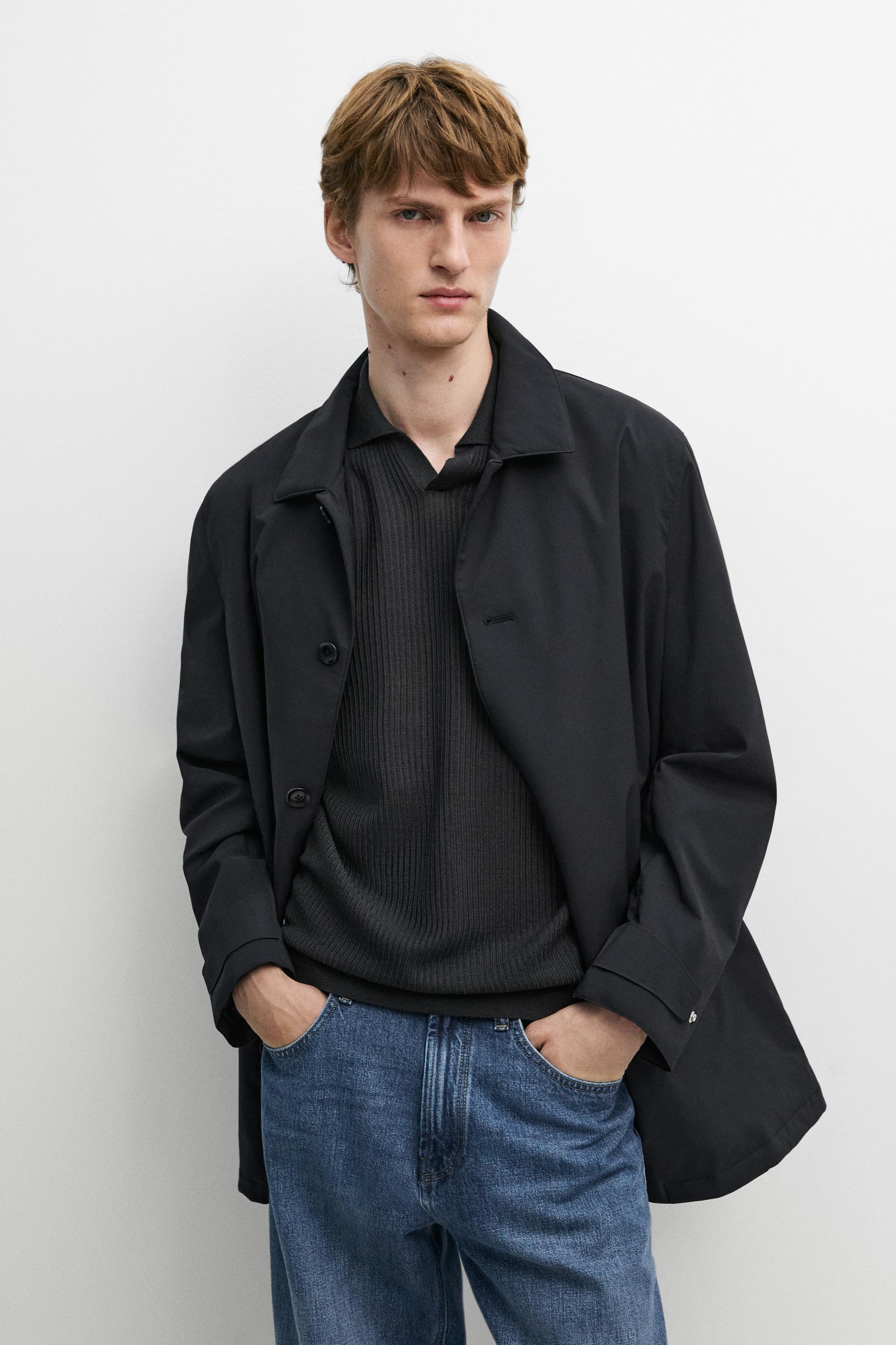 Massimo Dutti Yaka detaylı uzun trençkot görsel 8