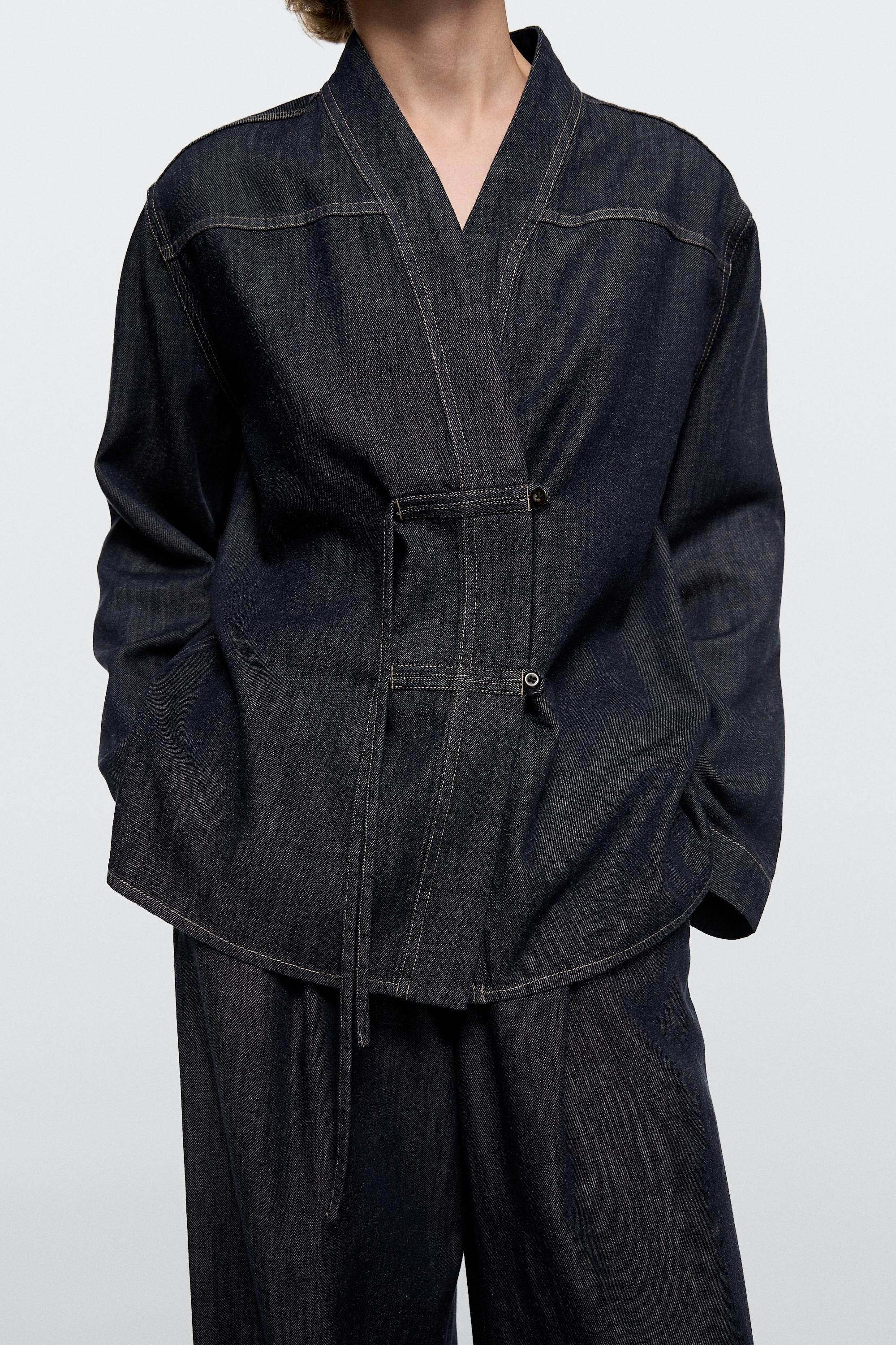 Total look denim overshirt — DARK BLUE
