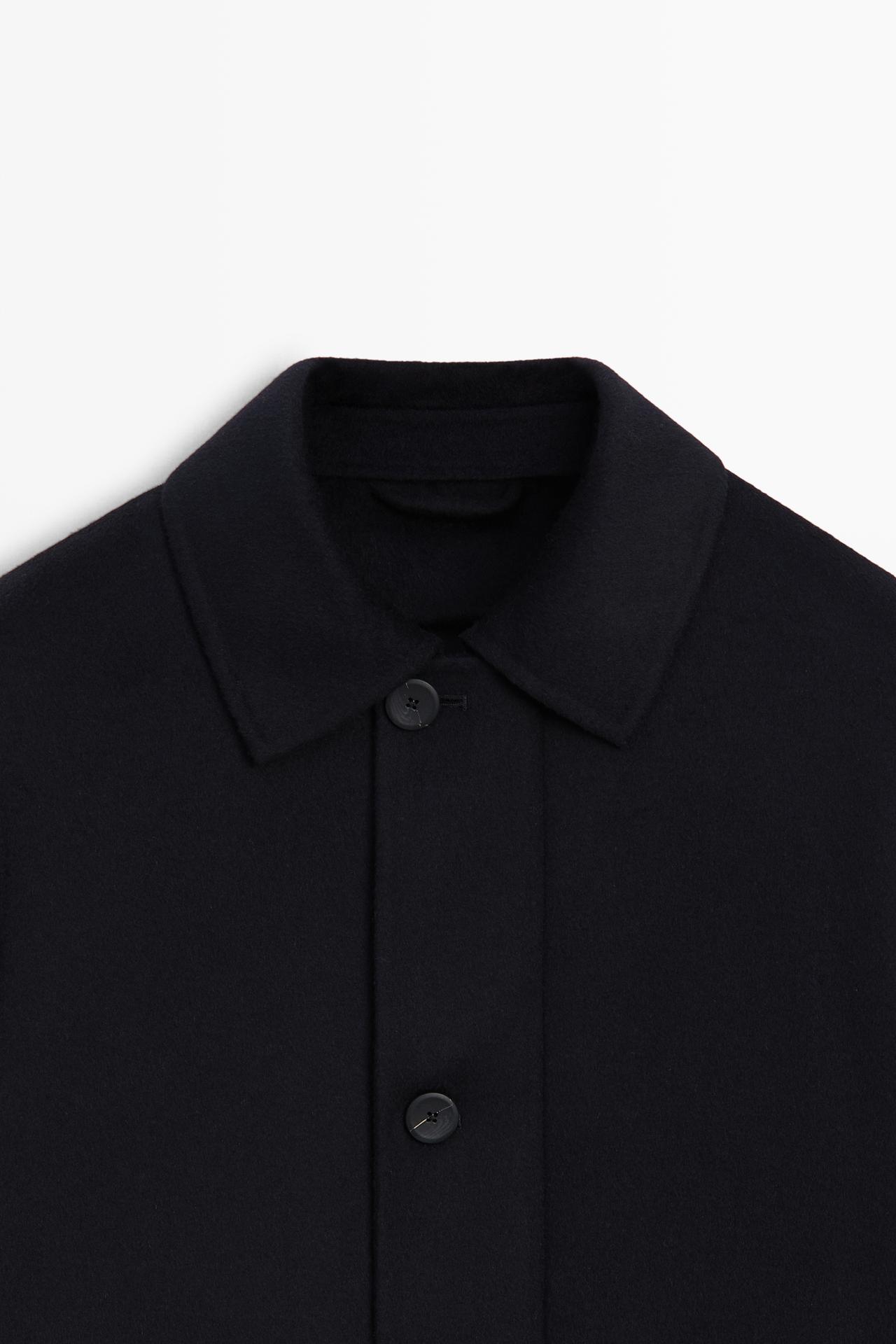Double wool short coat — DEEP BLUE