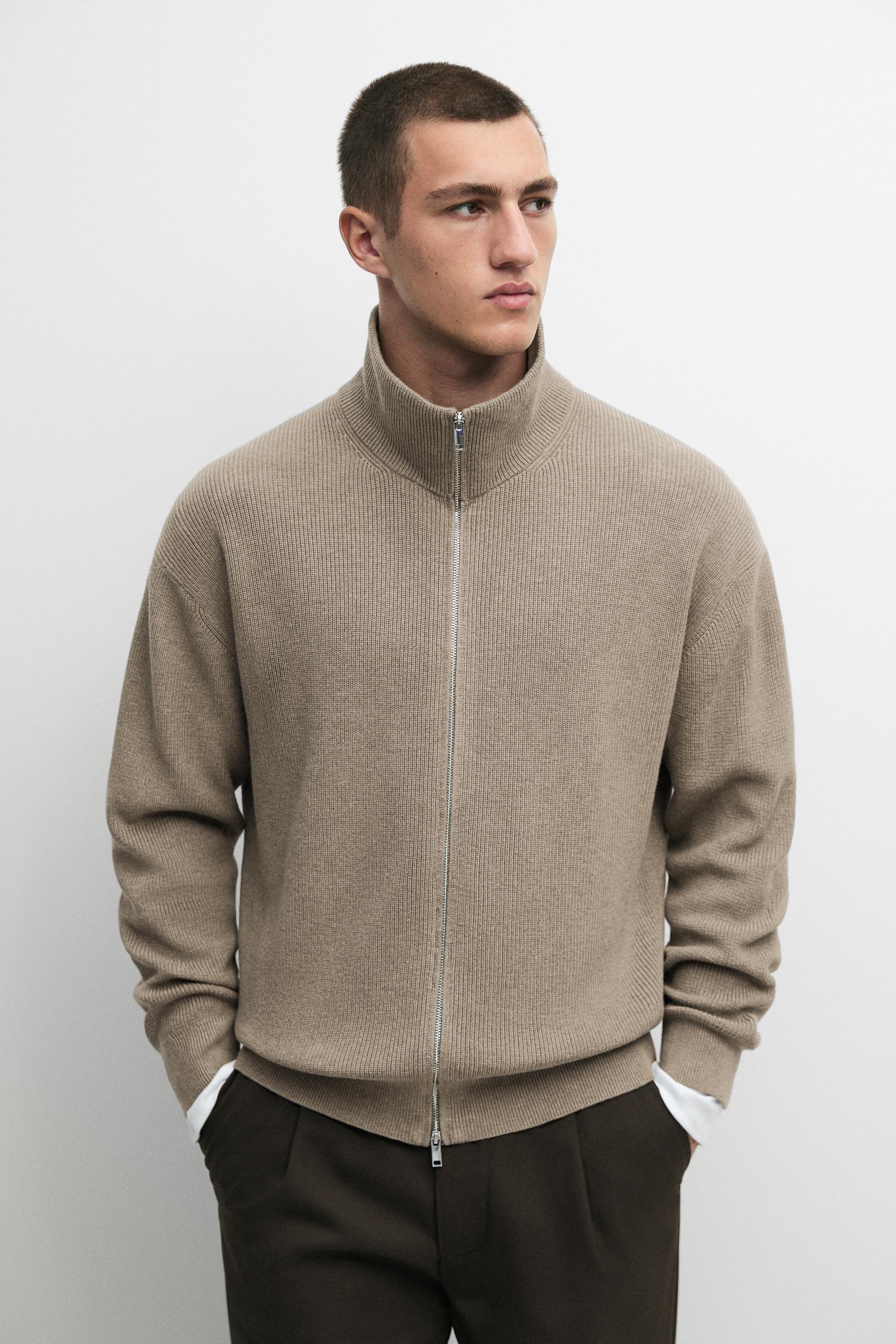 100% cotton ribbed knit cardigan