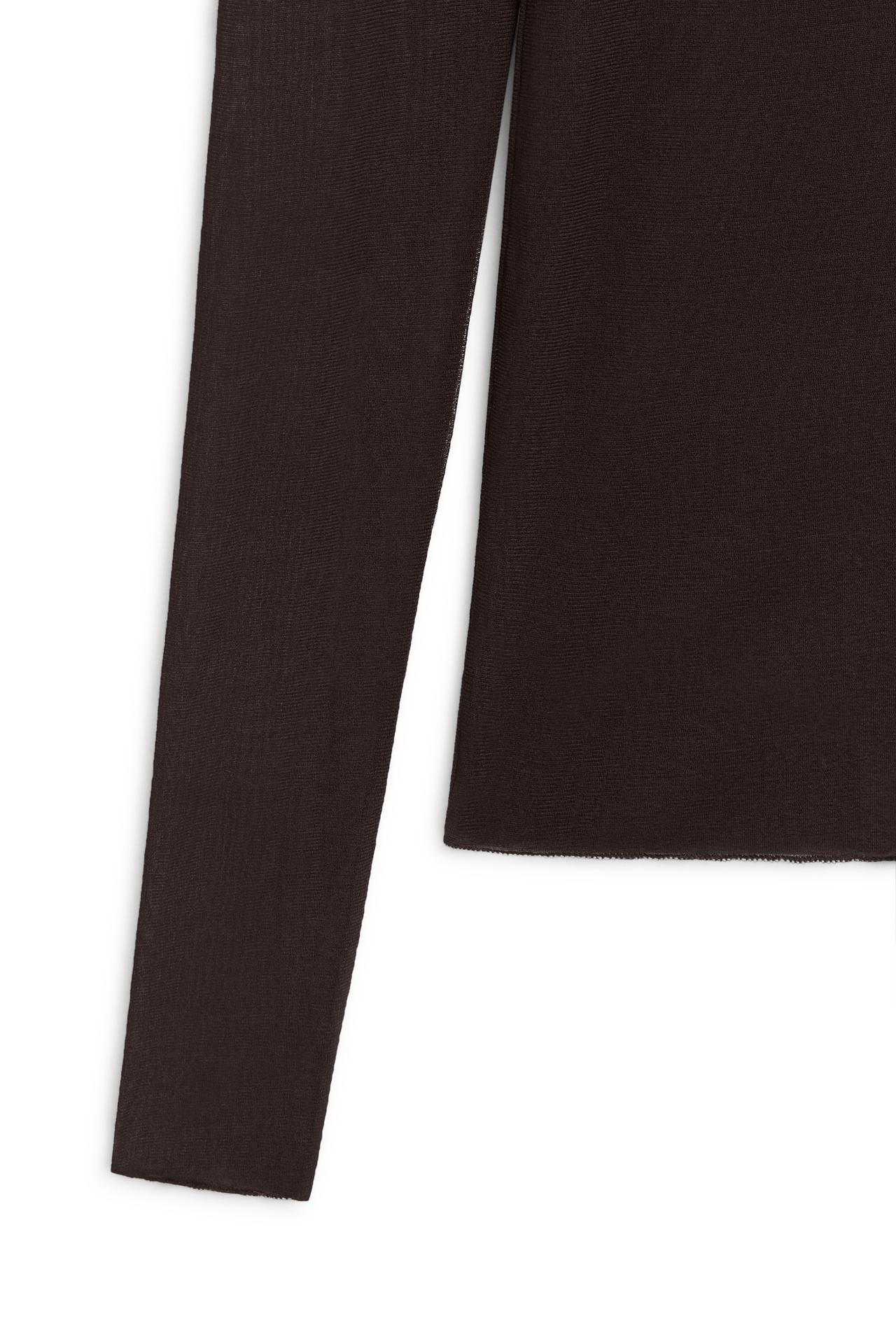 100% silk funnel neck T-shirt - LIMITED EDITION — Chocolate