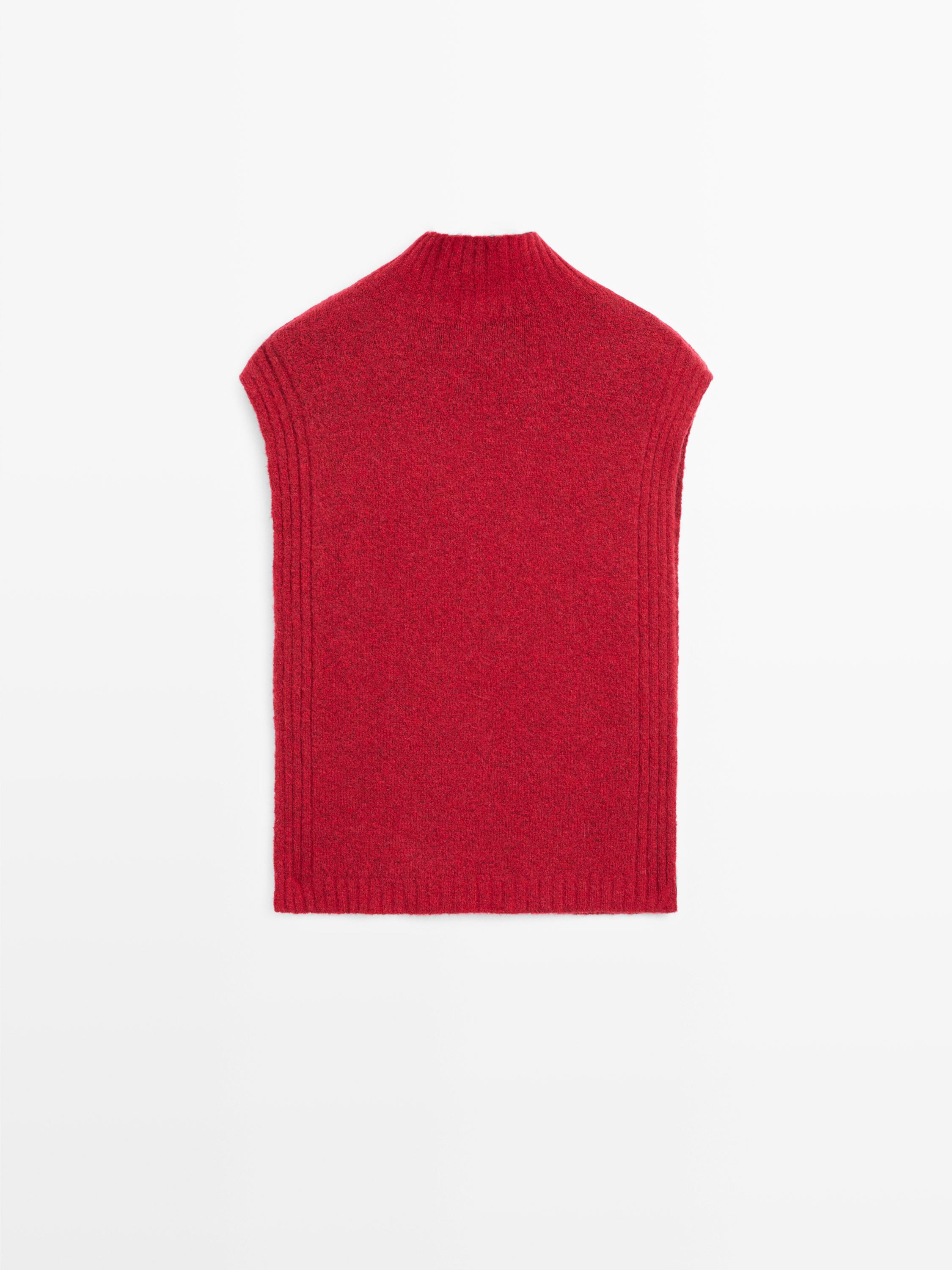 Sleeveless high neck sweater