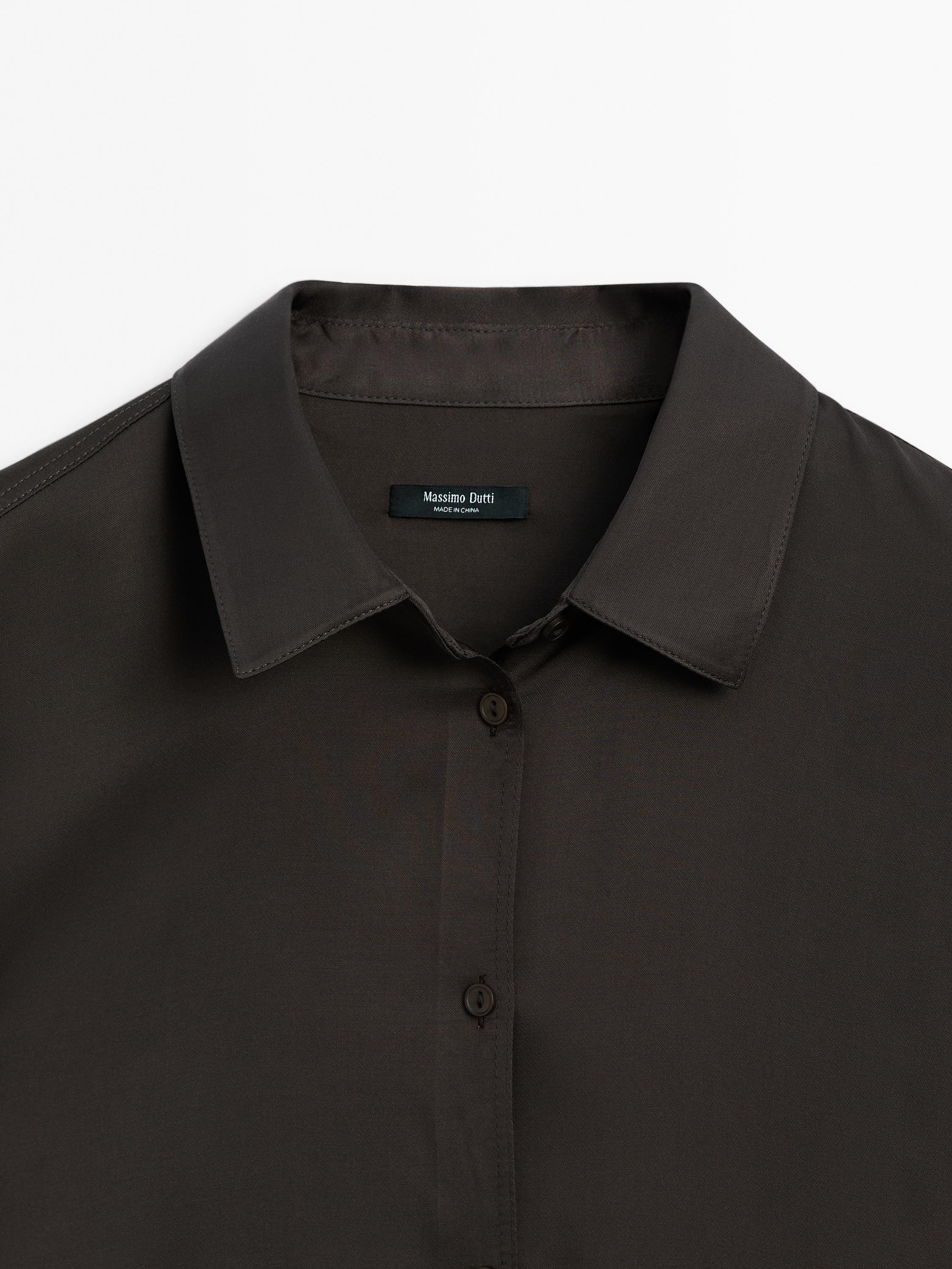 Long sleeve satin shirt with vents