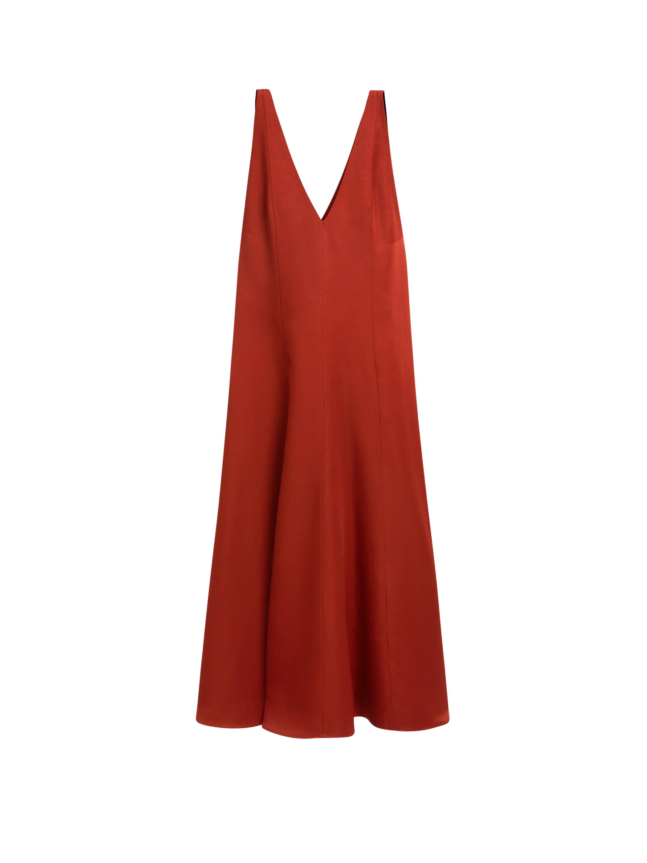 ★ Massimo Dutti★ Flare V-neck Knee-Length One-Piece Dress Massimo Dutti Womens Midi Flared Dress XS Black Sleeveless V