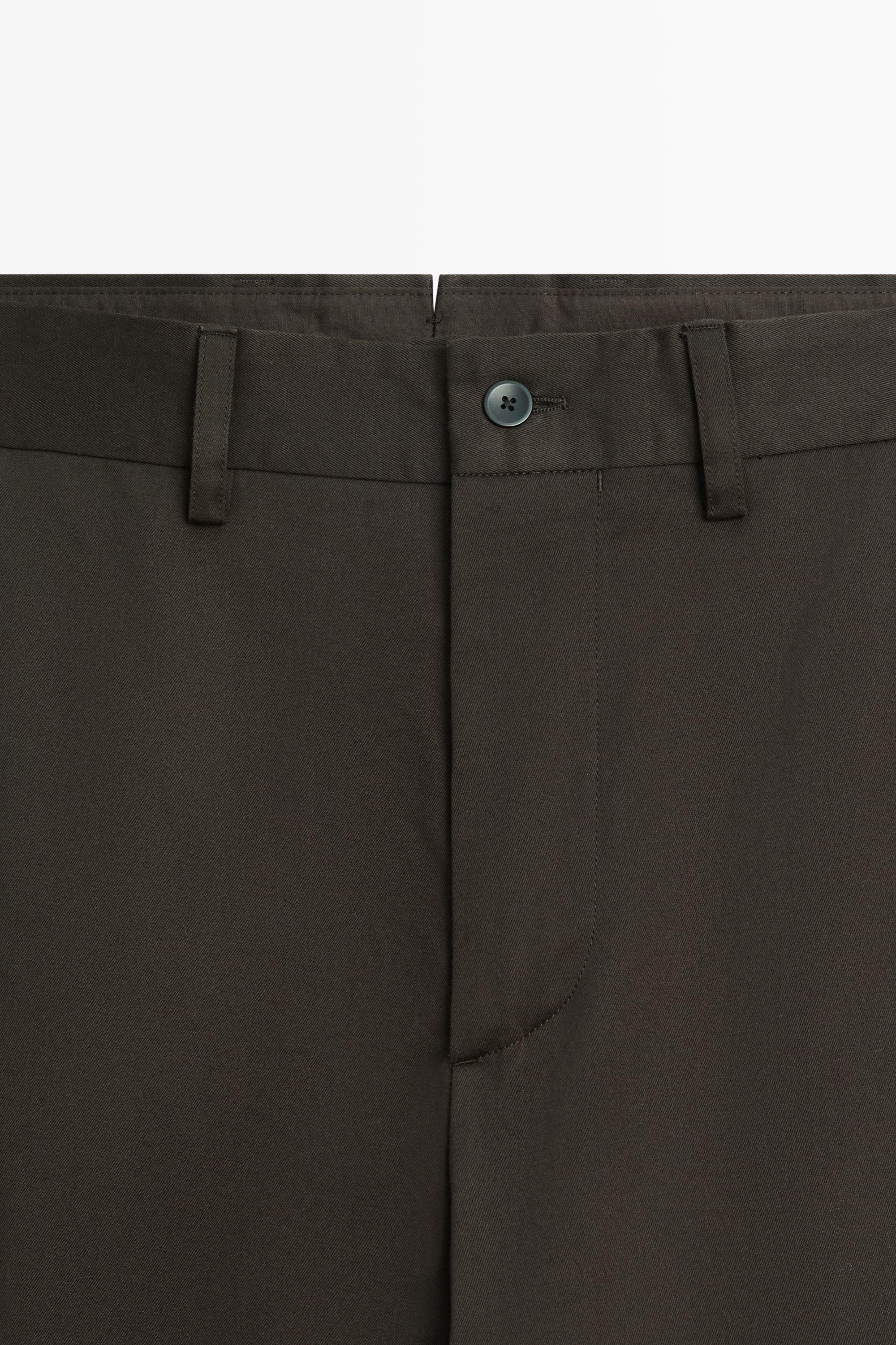 100% cotton wide-leg pants — BROWN