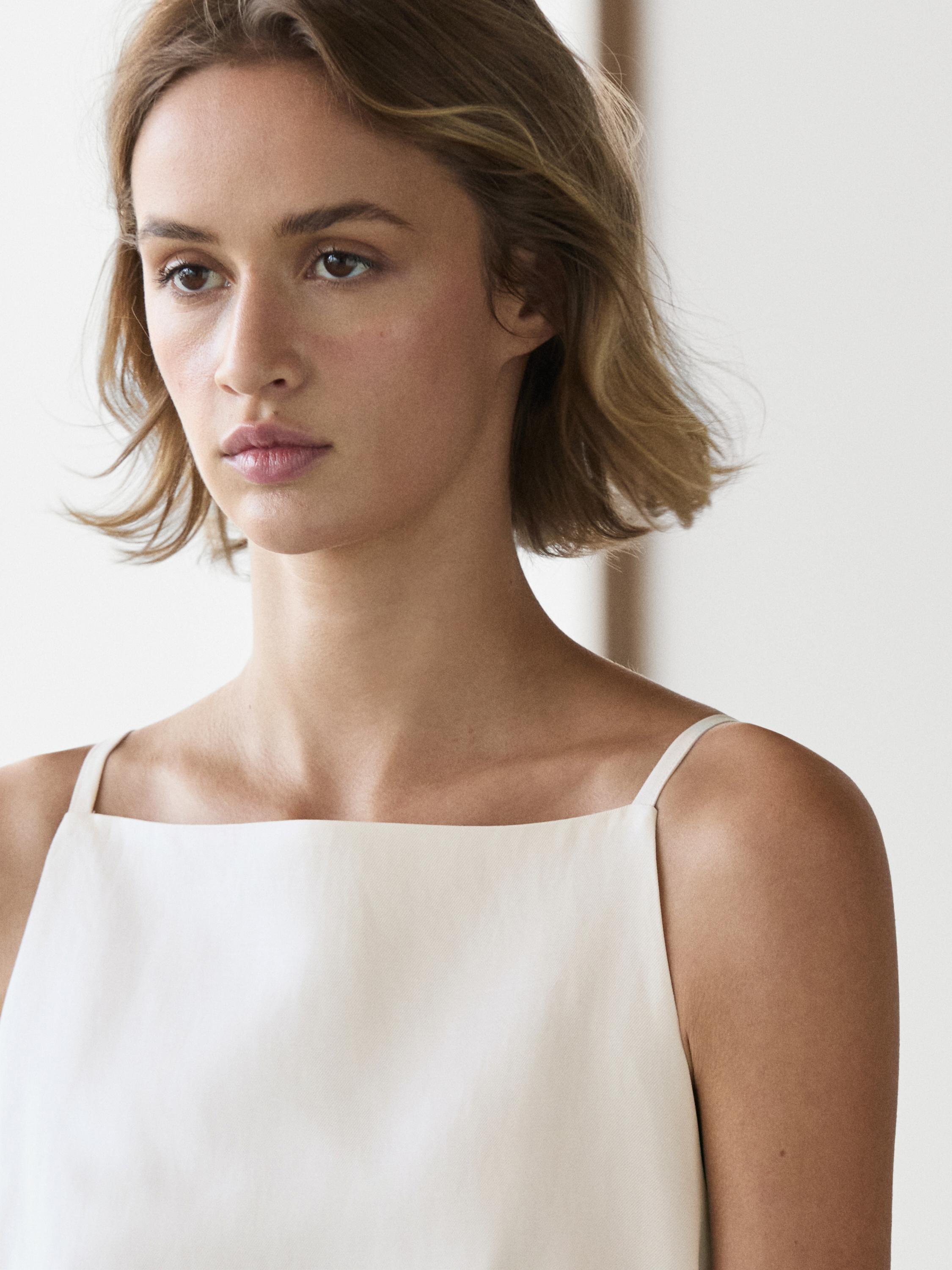 Thin strap mini dress — WHITE
