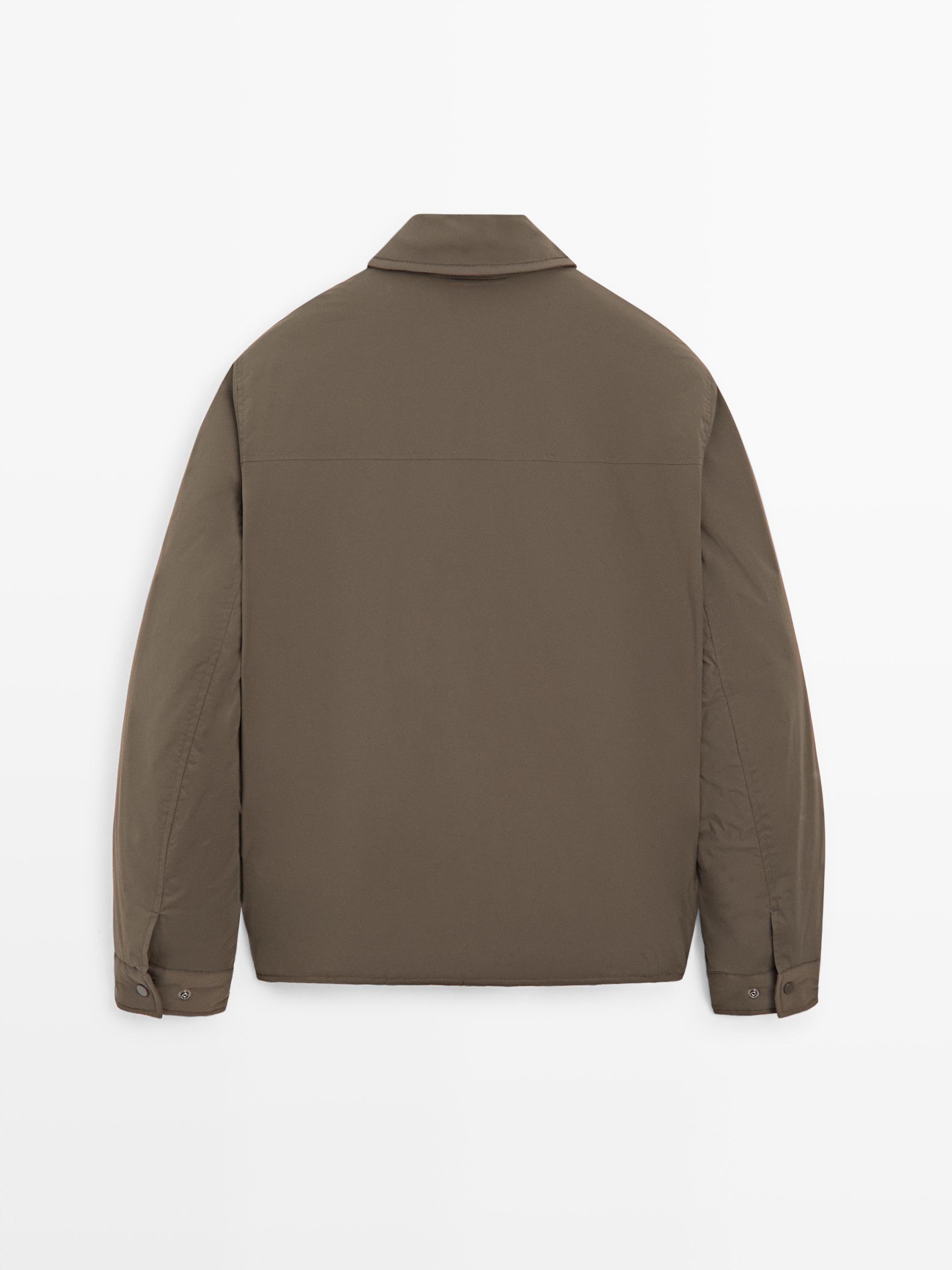 Lightweight water-repellent padded overshirt — KHAKI