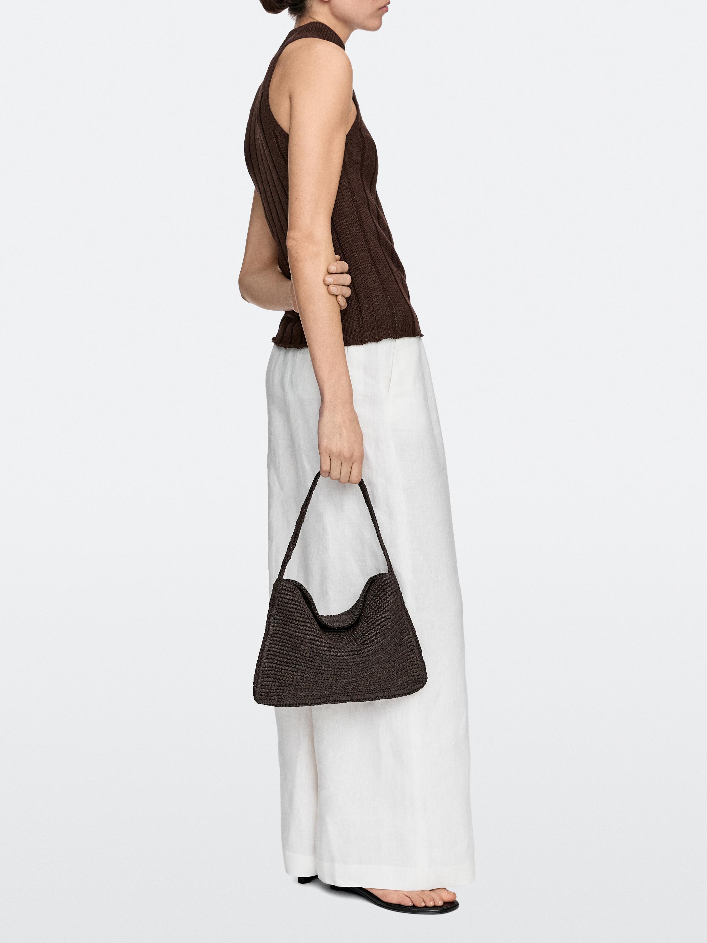 Petit sac épaule raphia