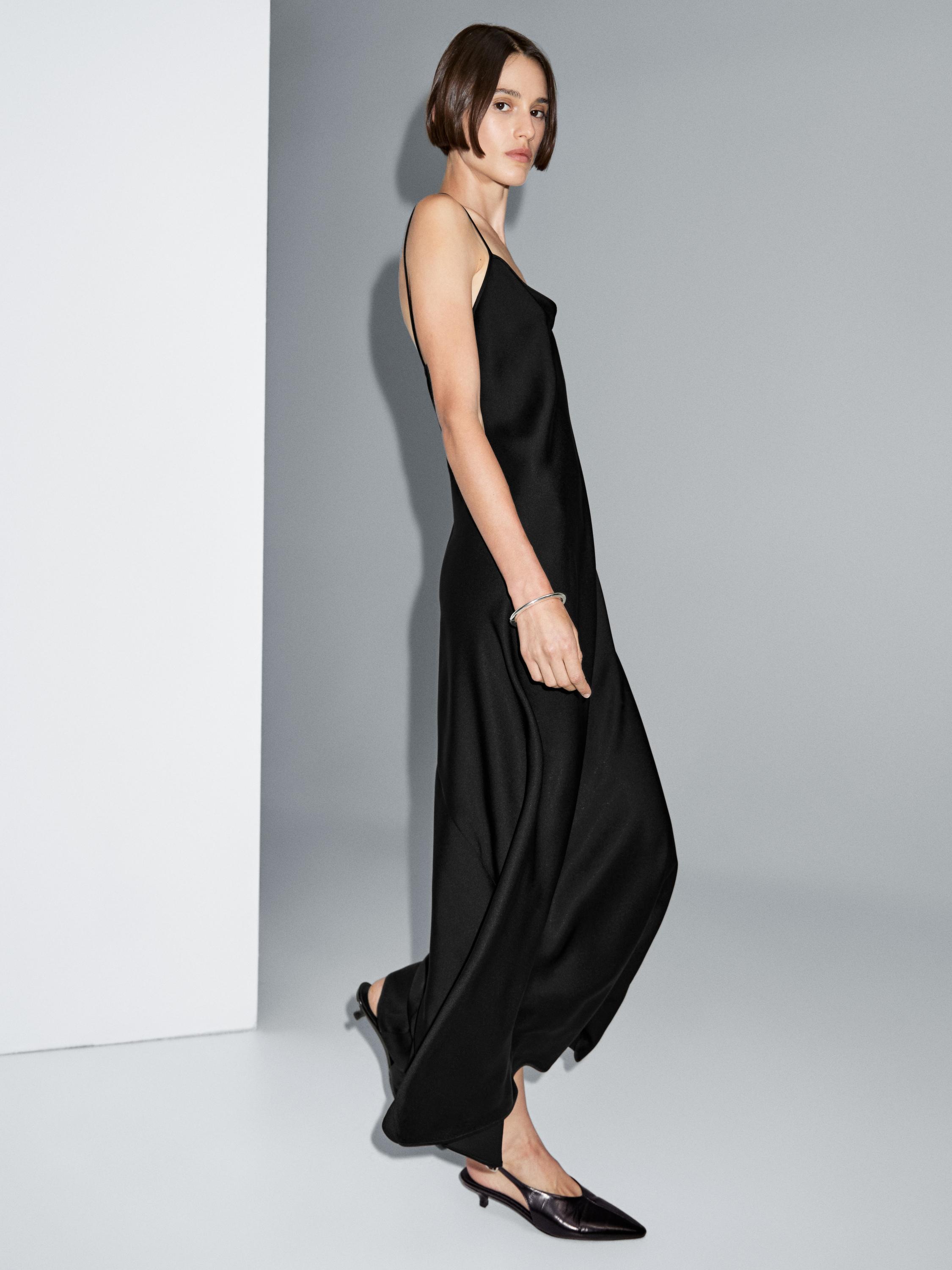 Robe longue nuisette en crêpe