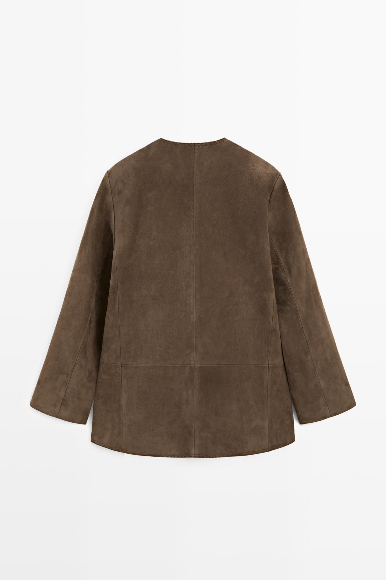 Suede blazer — MOLE BROWN