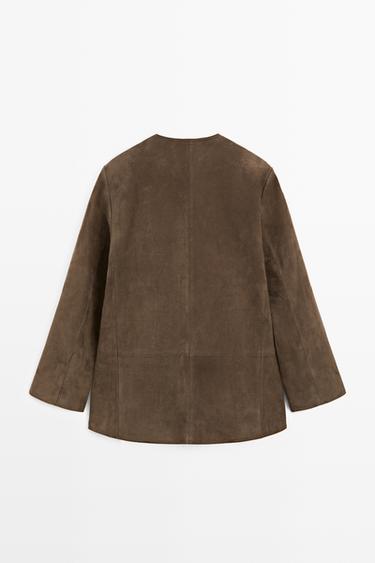 Suede blazer — MOLE BROWN 6