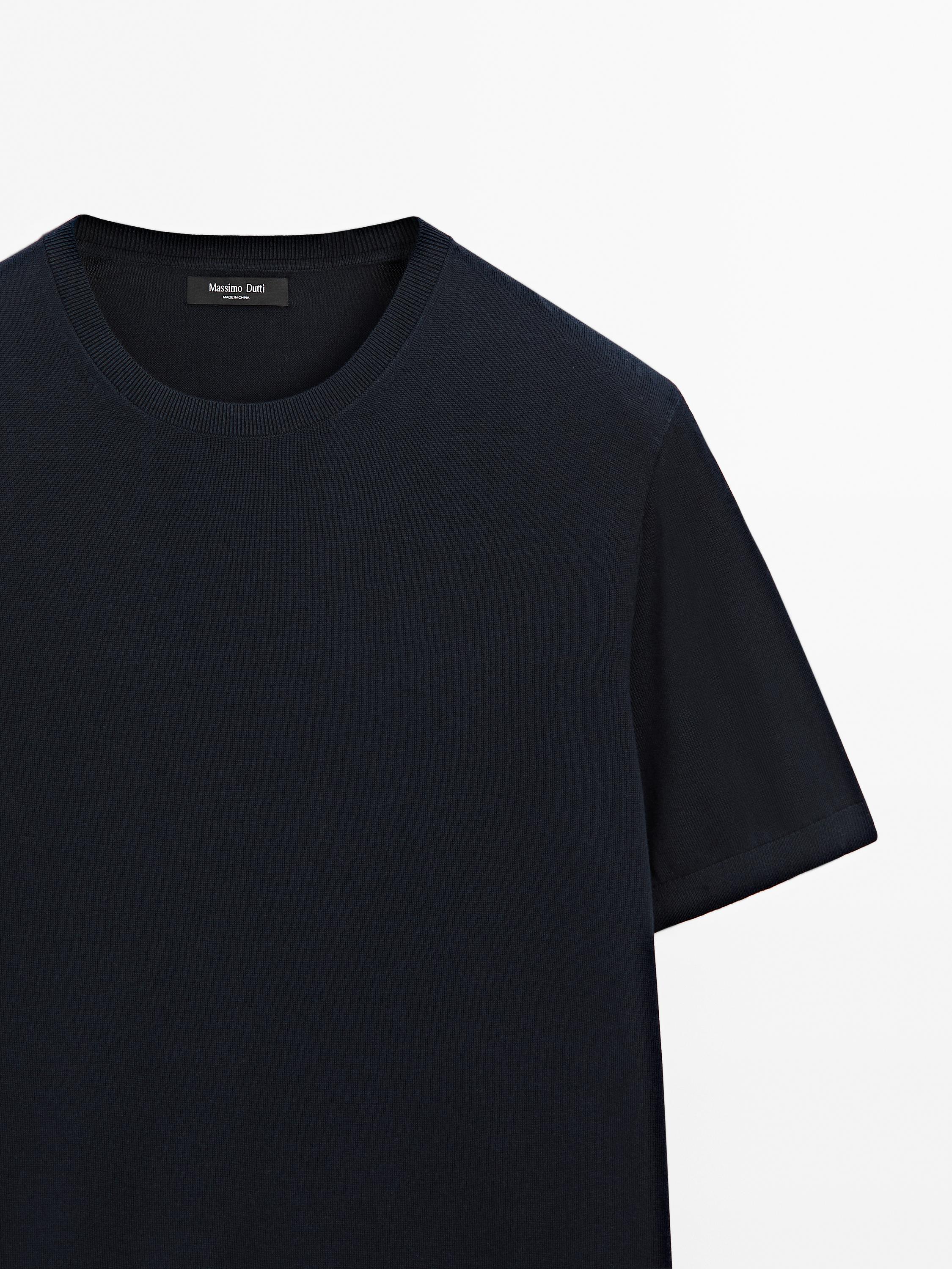 Crew neck cotton blend T-shirt