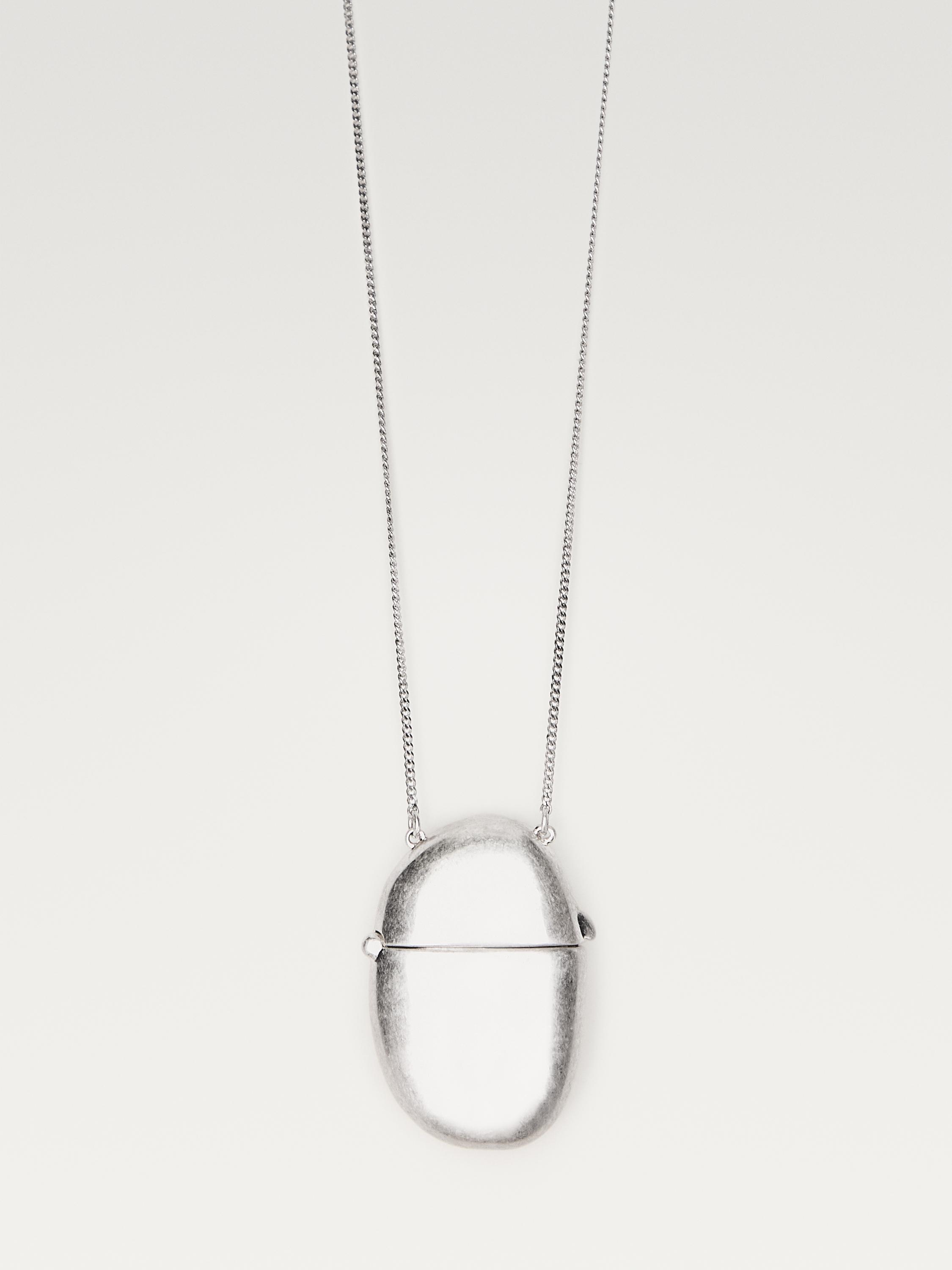 Necklace with oval box pendant