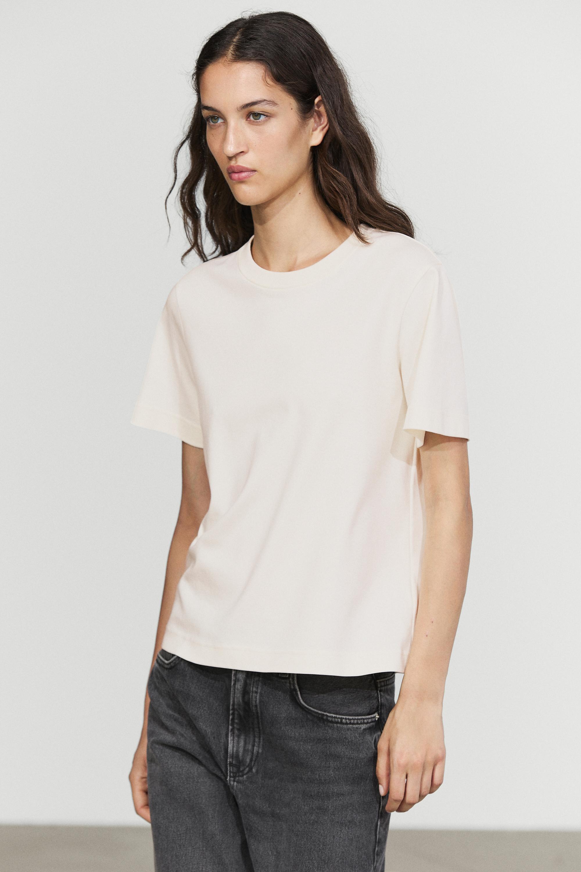 Short sleeve interlock T-shirt — CREAM