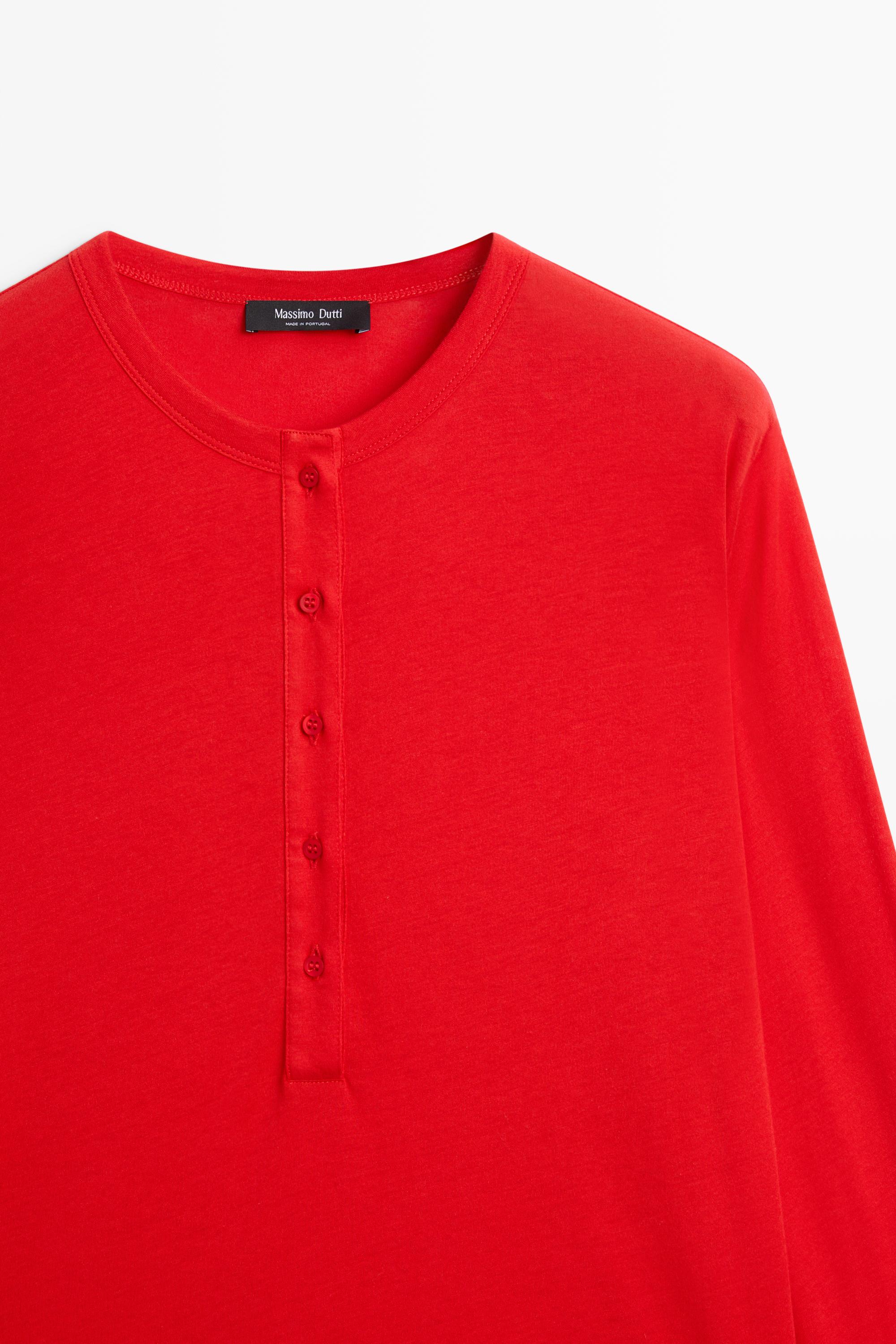 100% cotton long sleeve T-shirt — DARK PINK