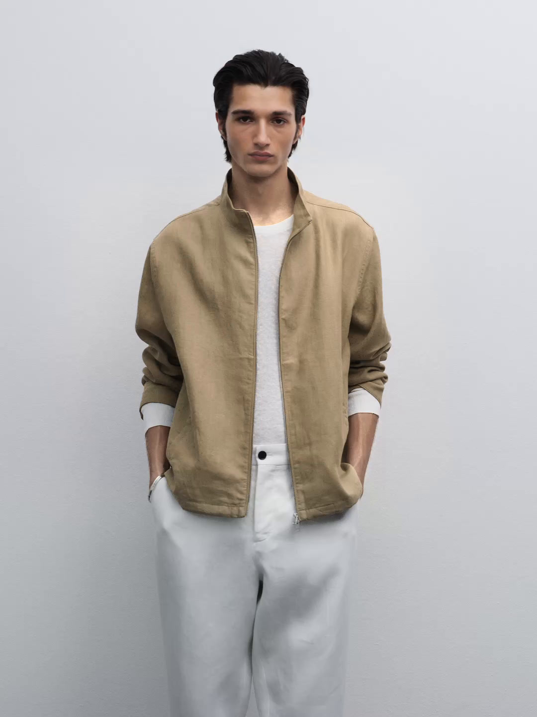 Bomber jacket 100% linen