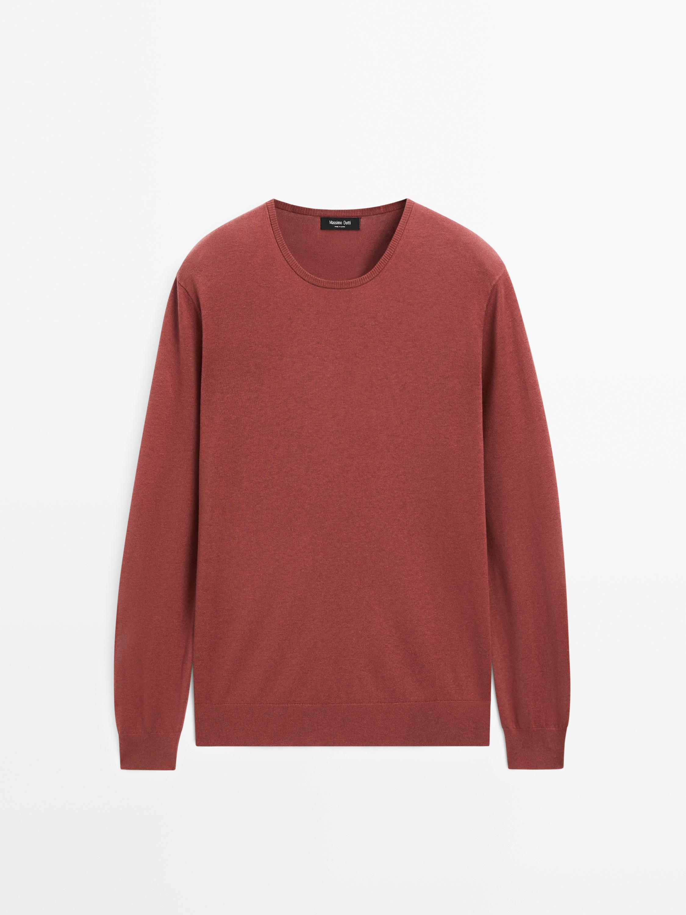 Pull en maille de coton et lin mélangés