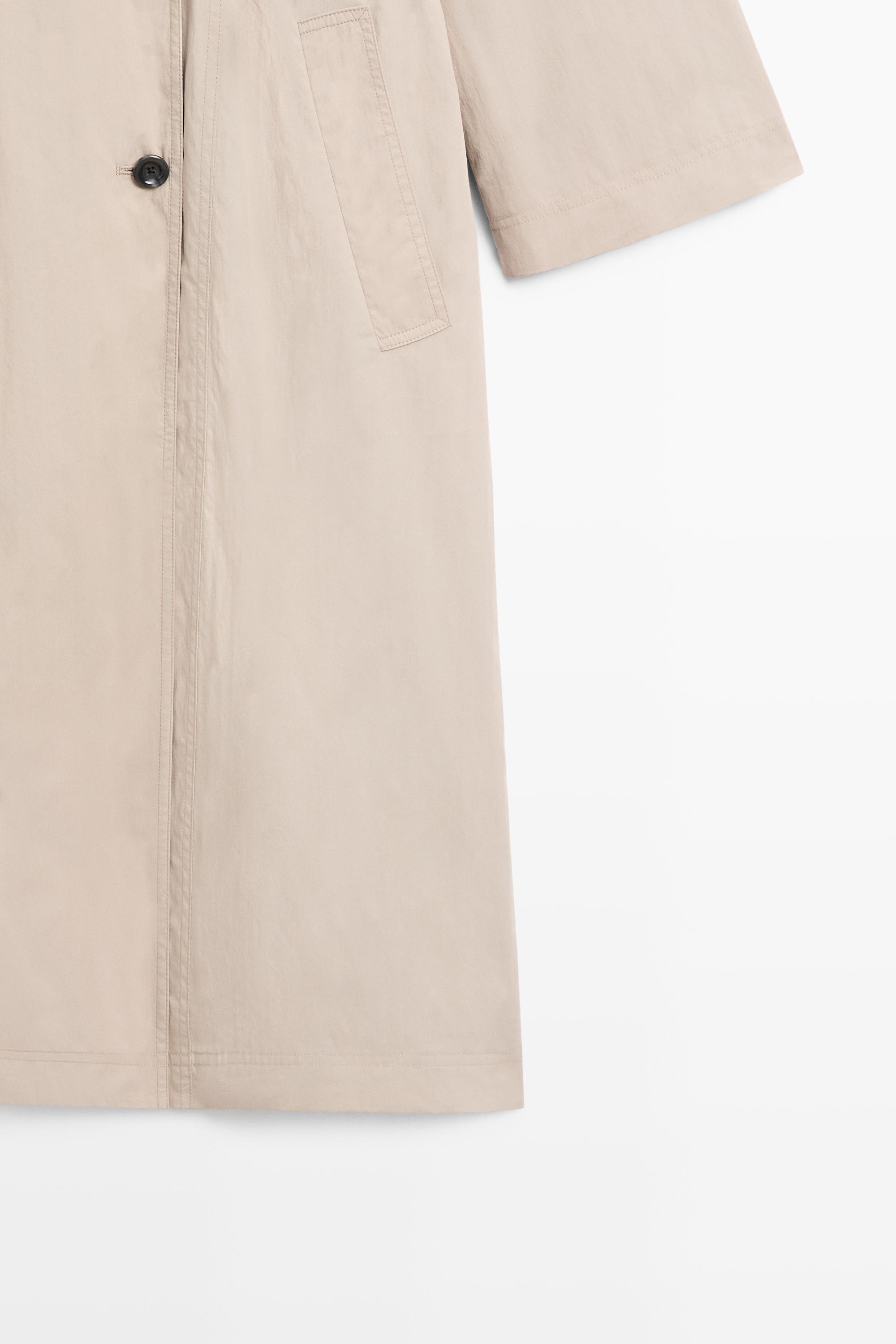 Cotton blend technical trench coat — Pearl grey
