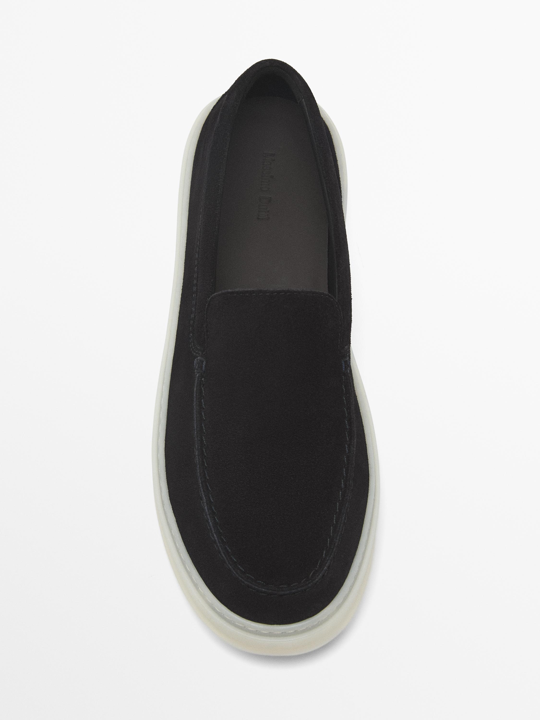 Split leather loafers