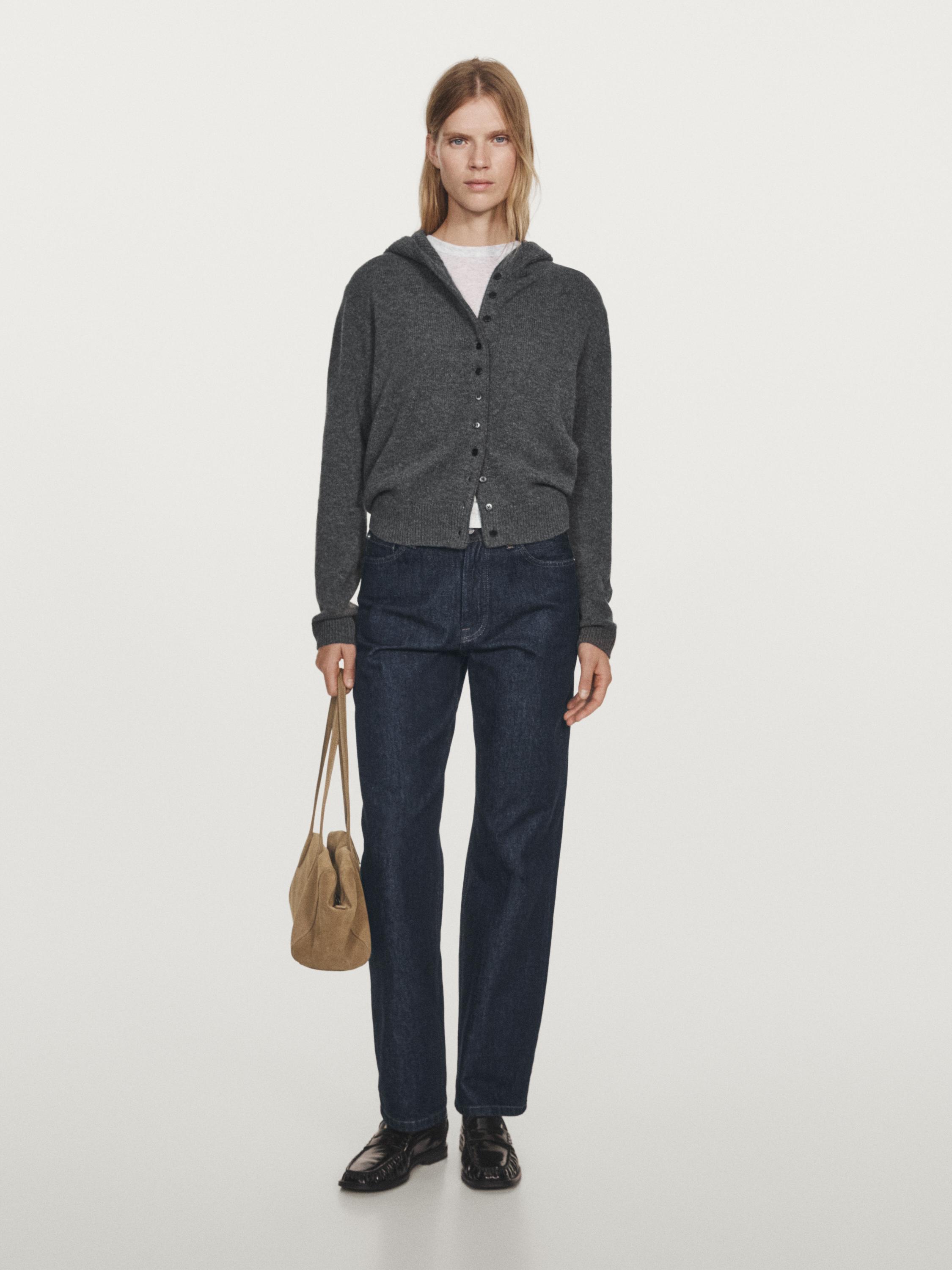100% wool hooded cardigan