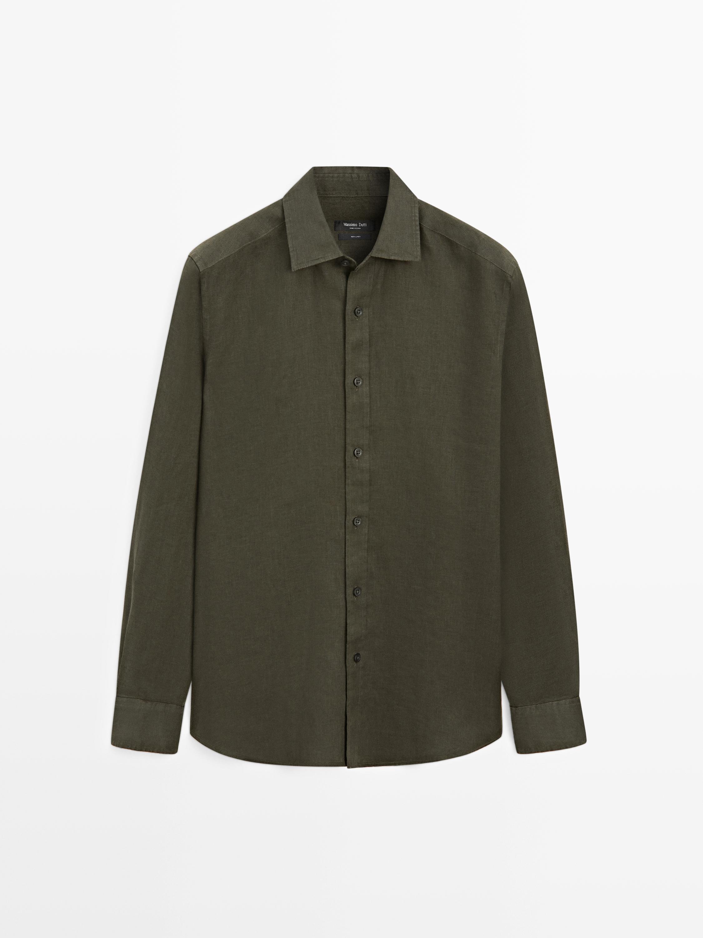 Slim fit 100% linen shirt