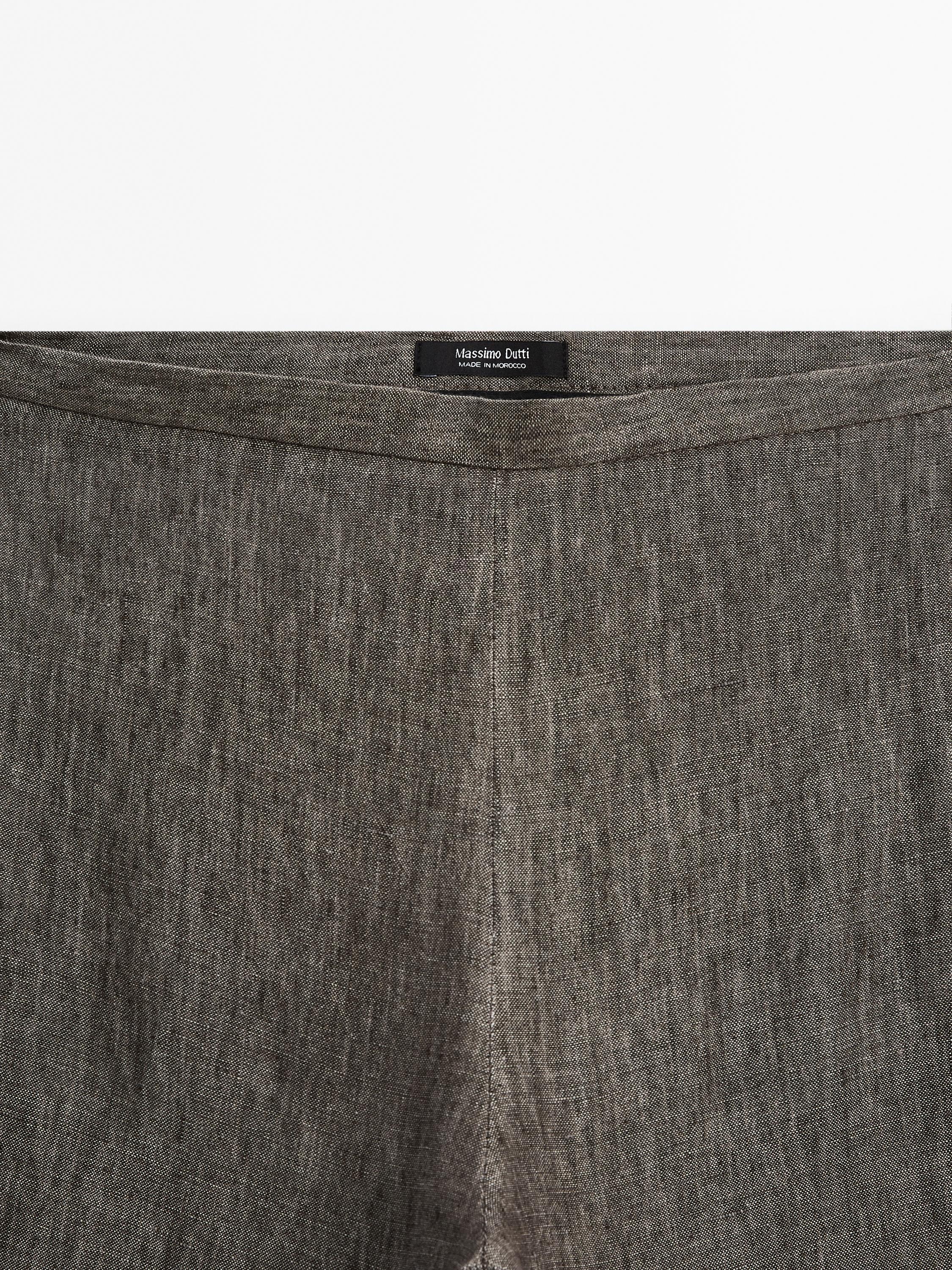 100% linen flecked trousers