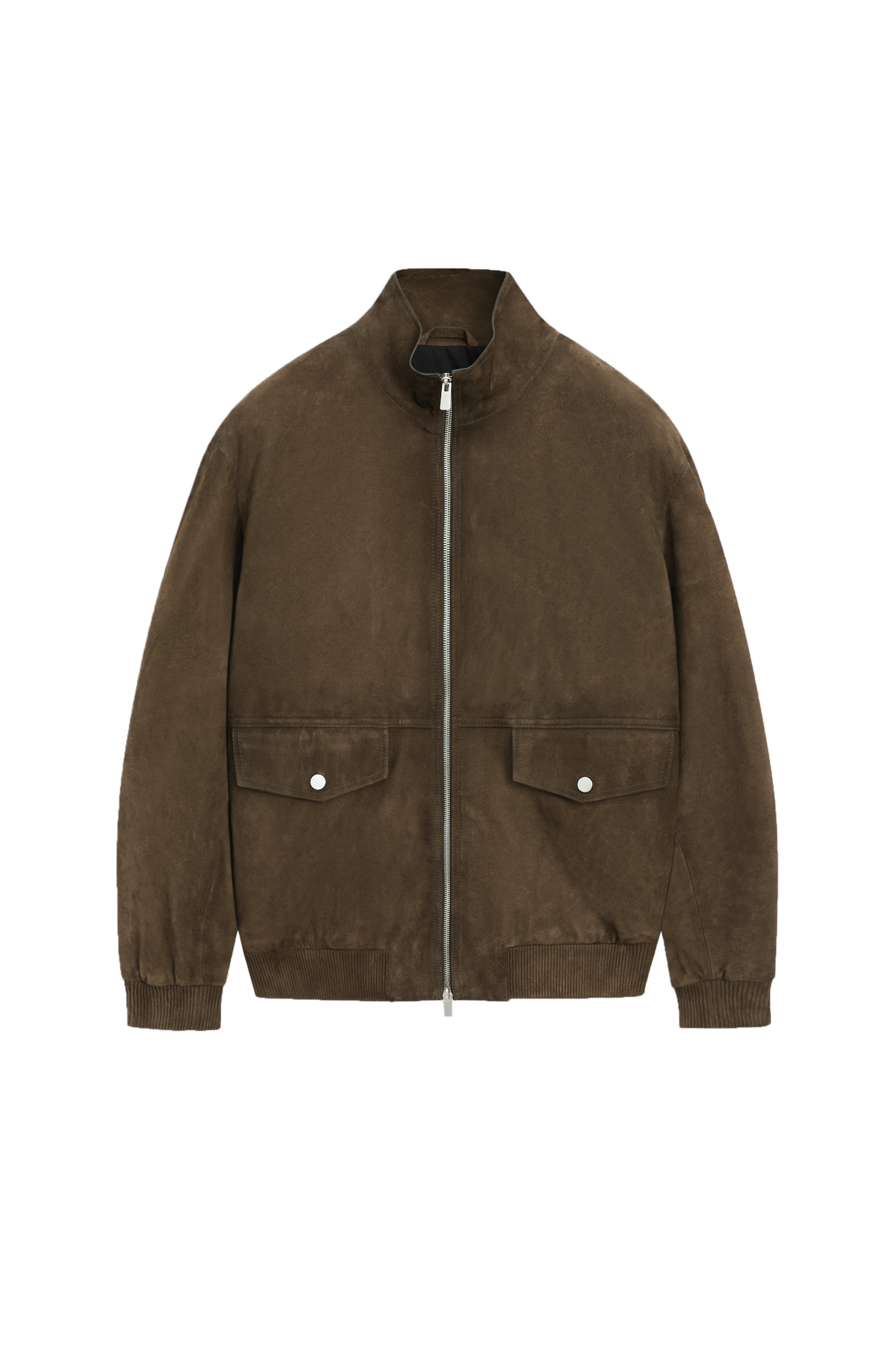 Suede jacket with pocket detail · Khaki · Bomberâ Jacket | Massimo