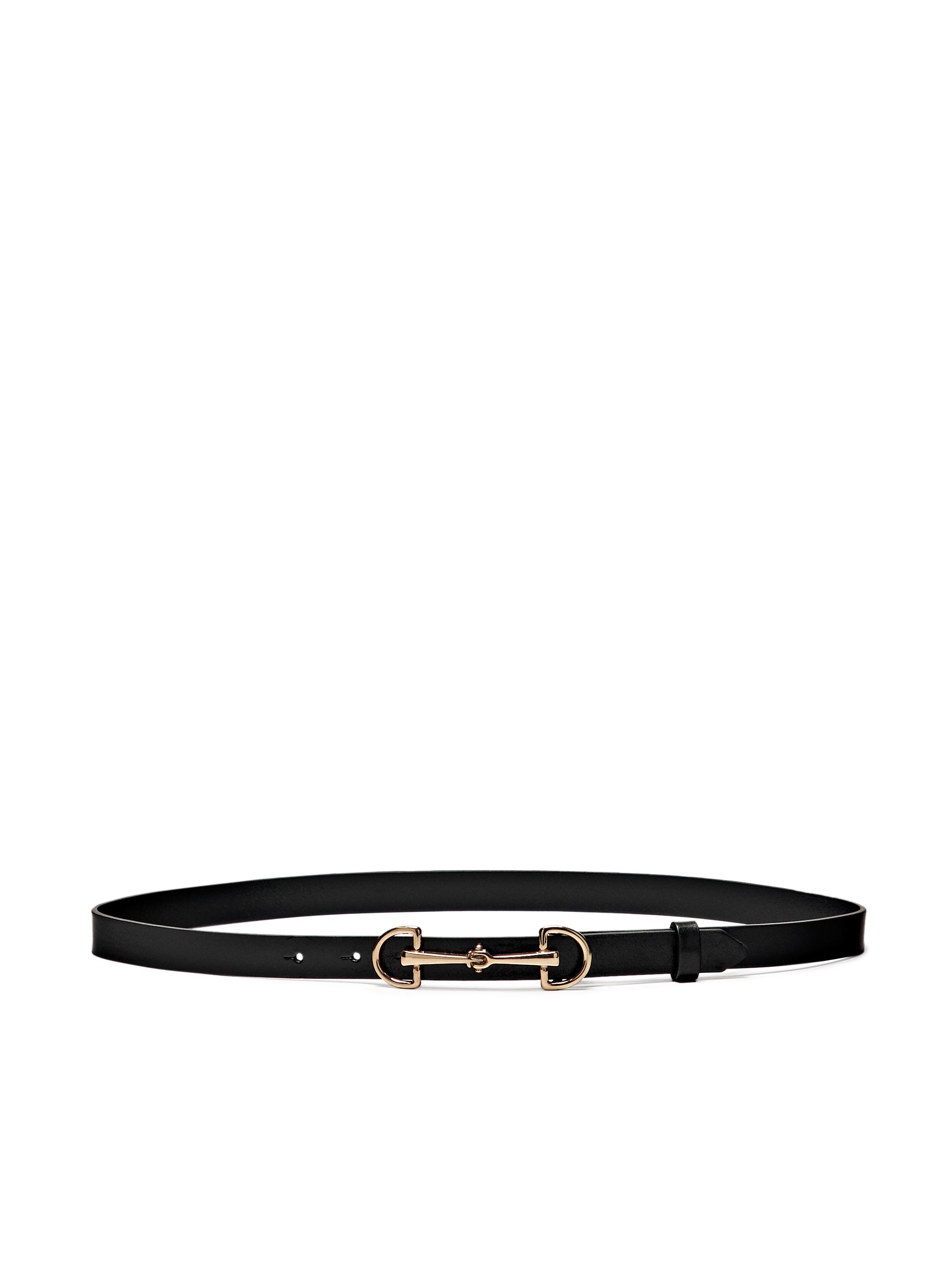 Equestrian nappa leather belt — BLACK