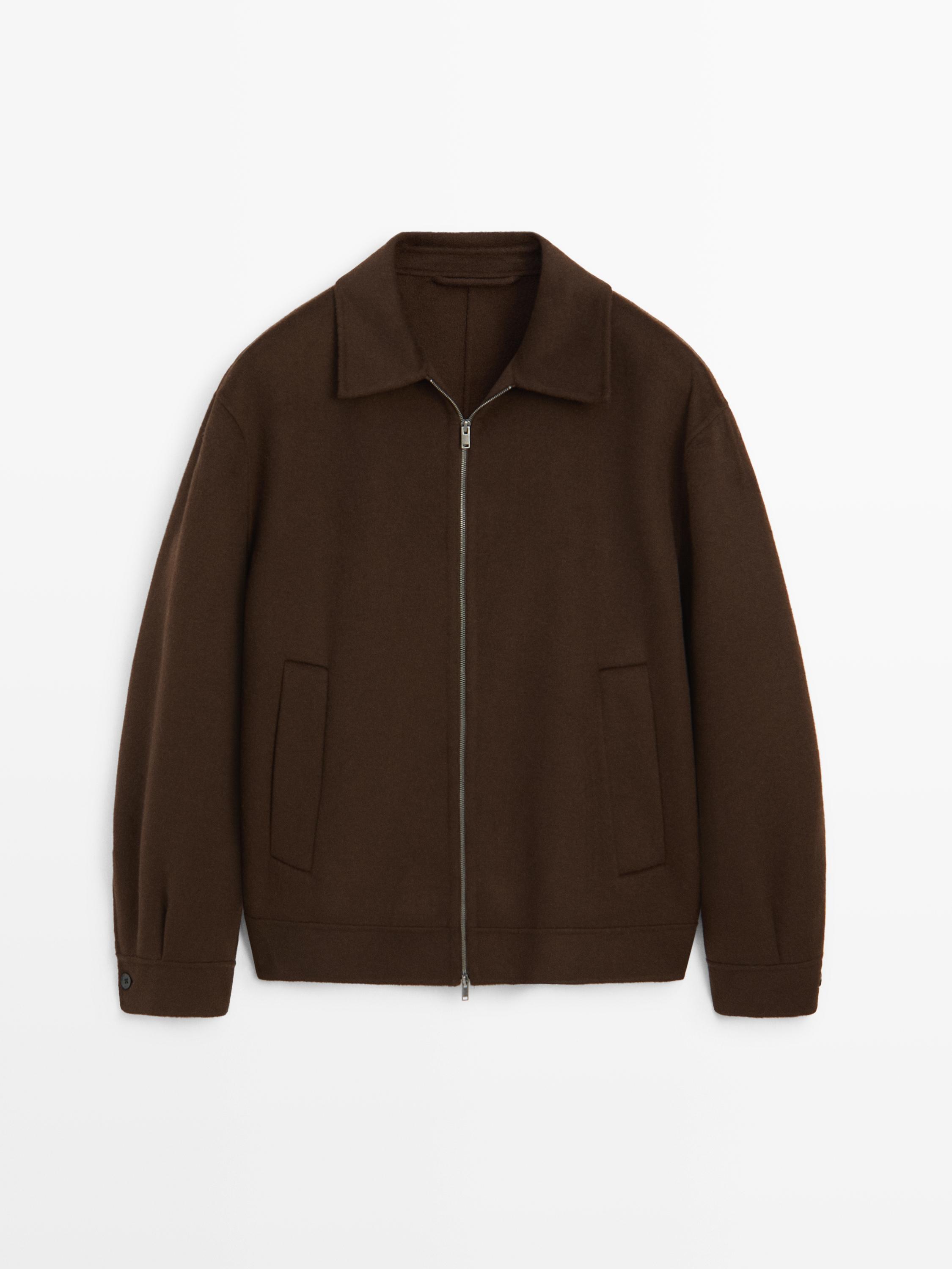Blouson en laine mélangée avec fermeture Éclair