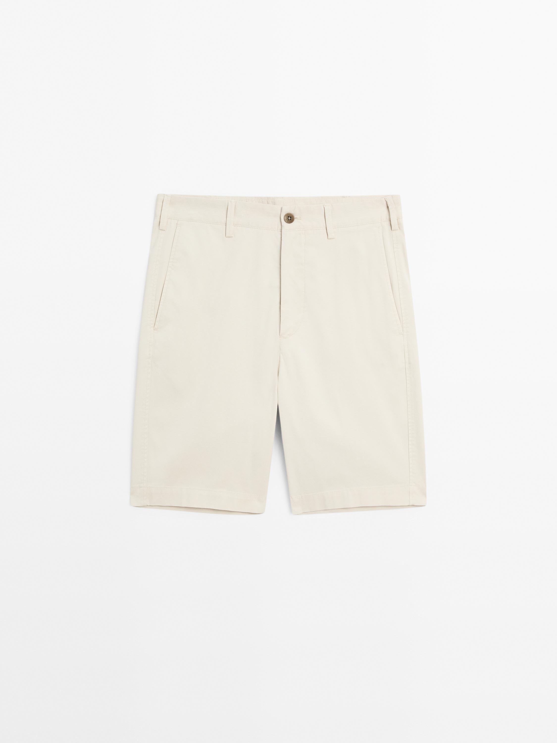 Cotton blend Bermuda shorts