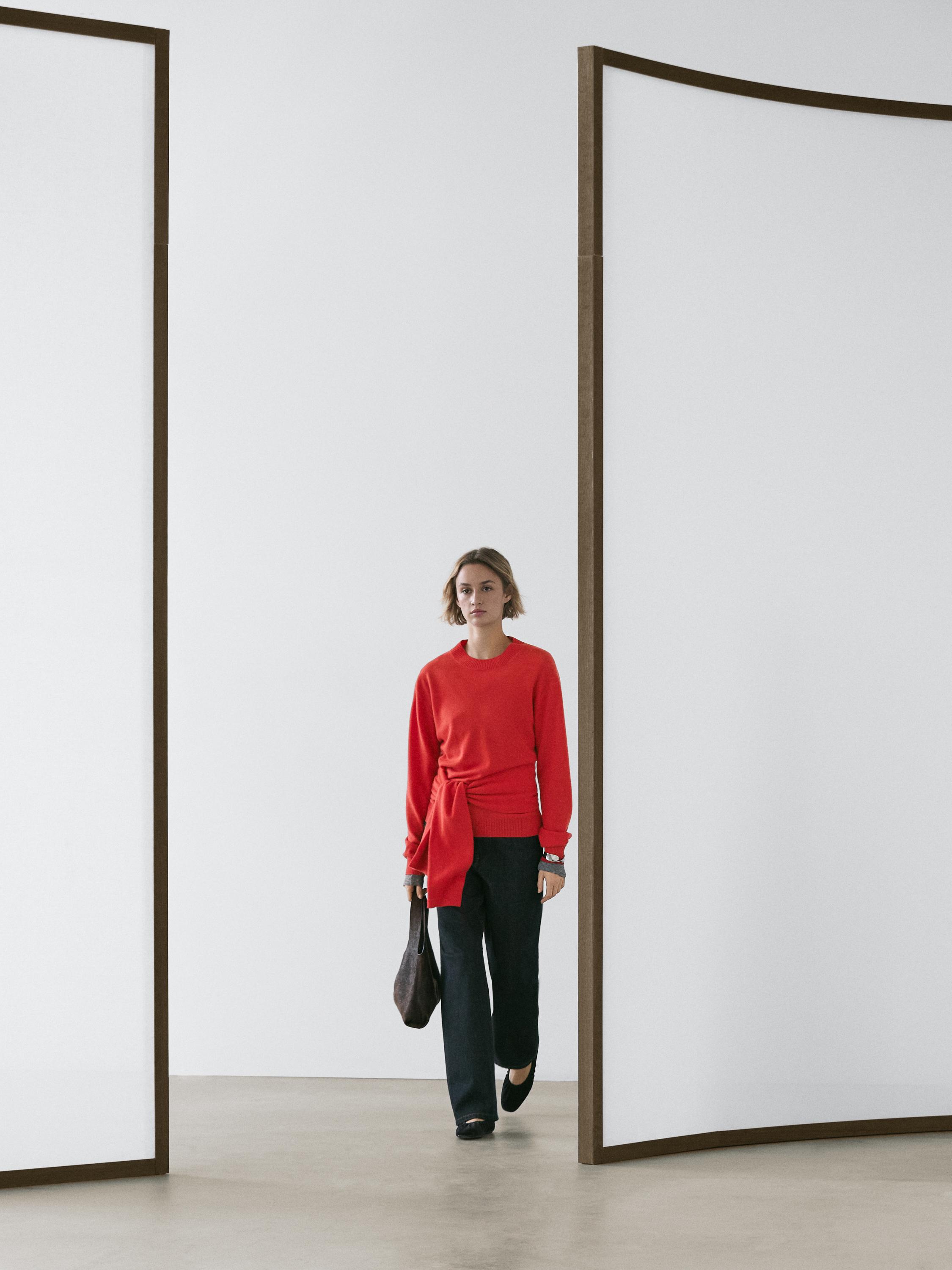 Pull en maille avec taille en laine