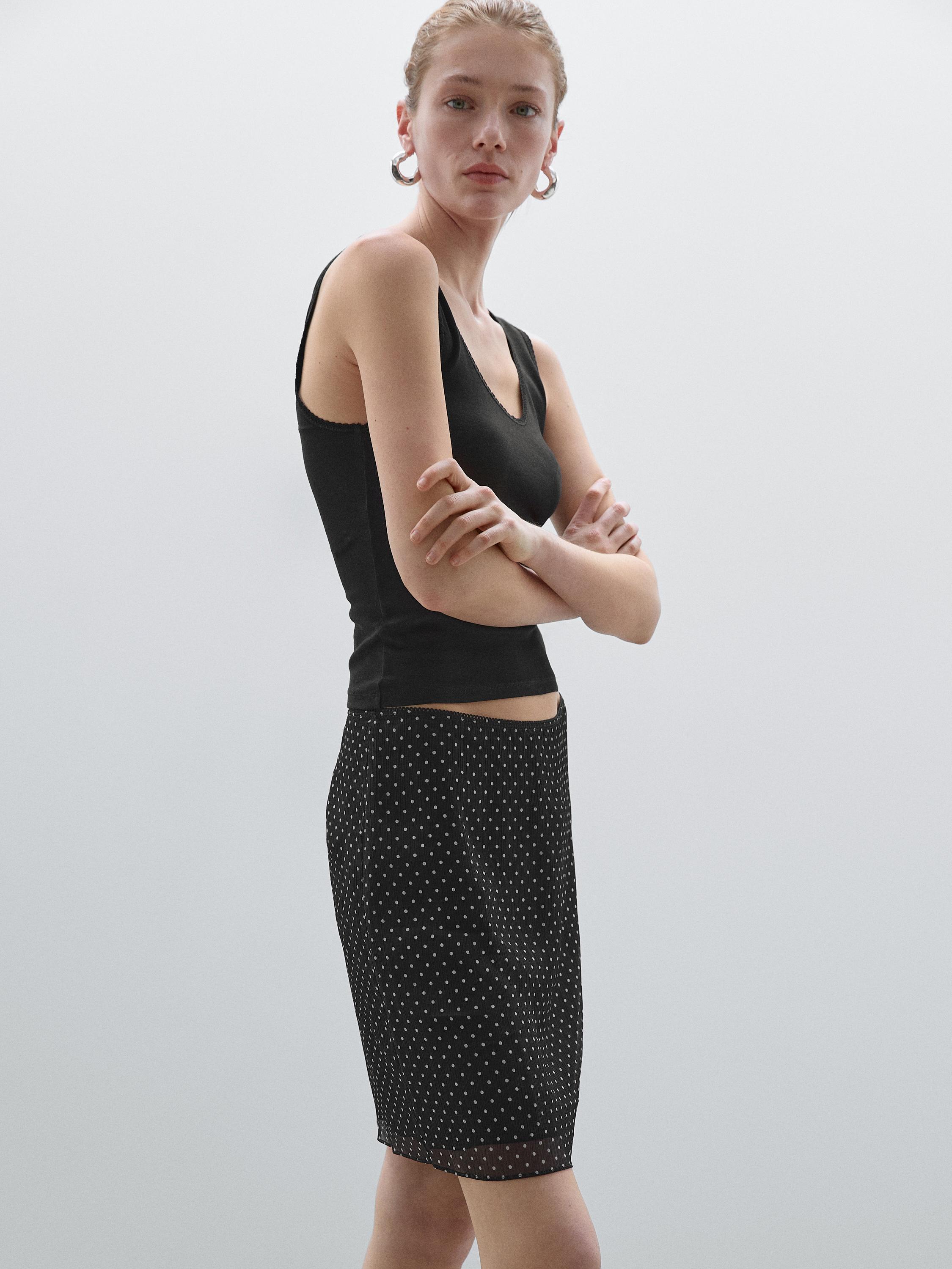 Short polka dot print skirt