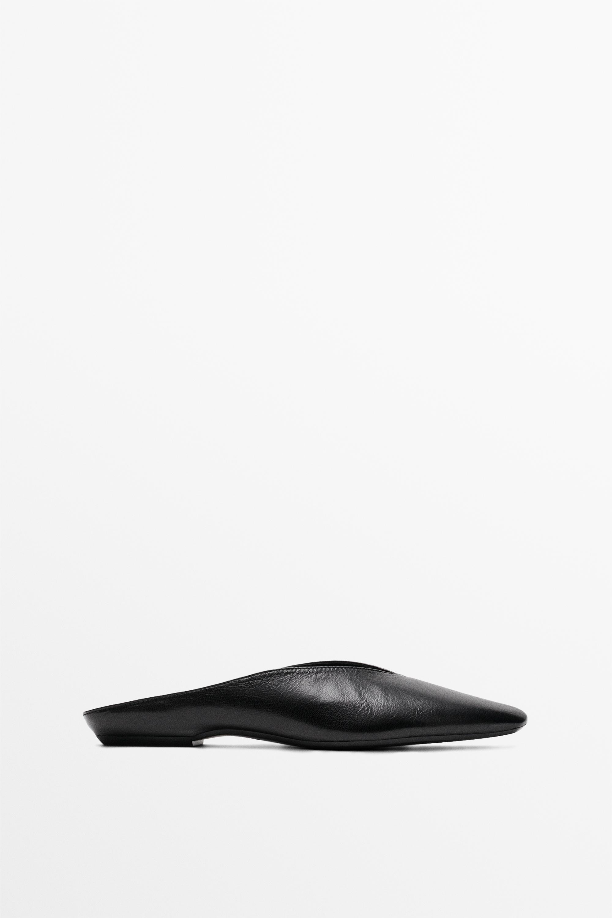 Soft leather mules — BLACK