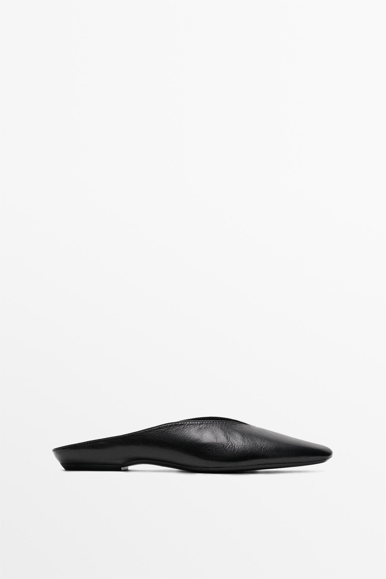 Soft leather mules — BLACK