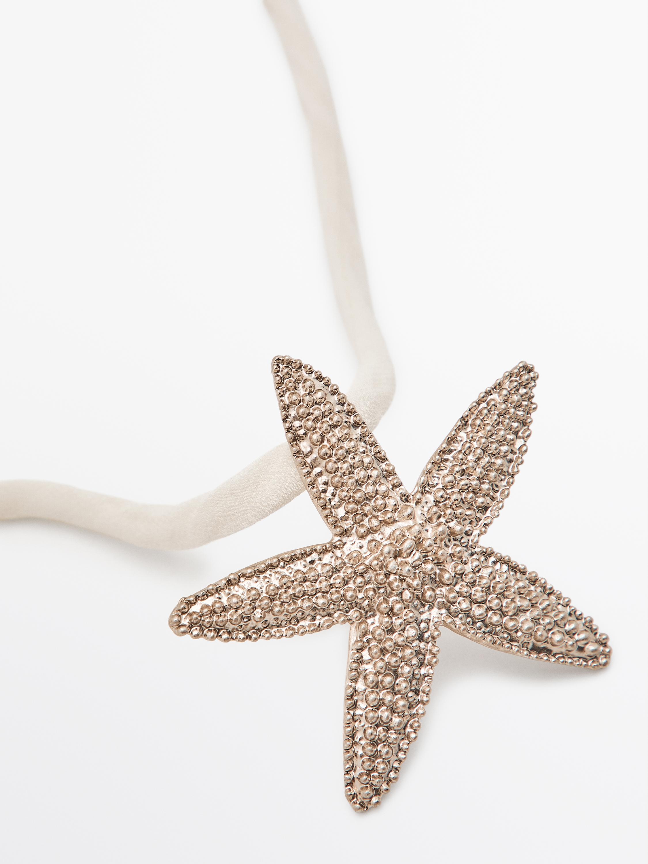 Silk star cord necklace